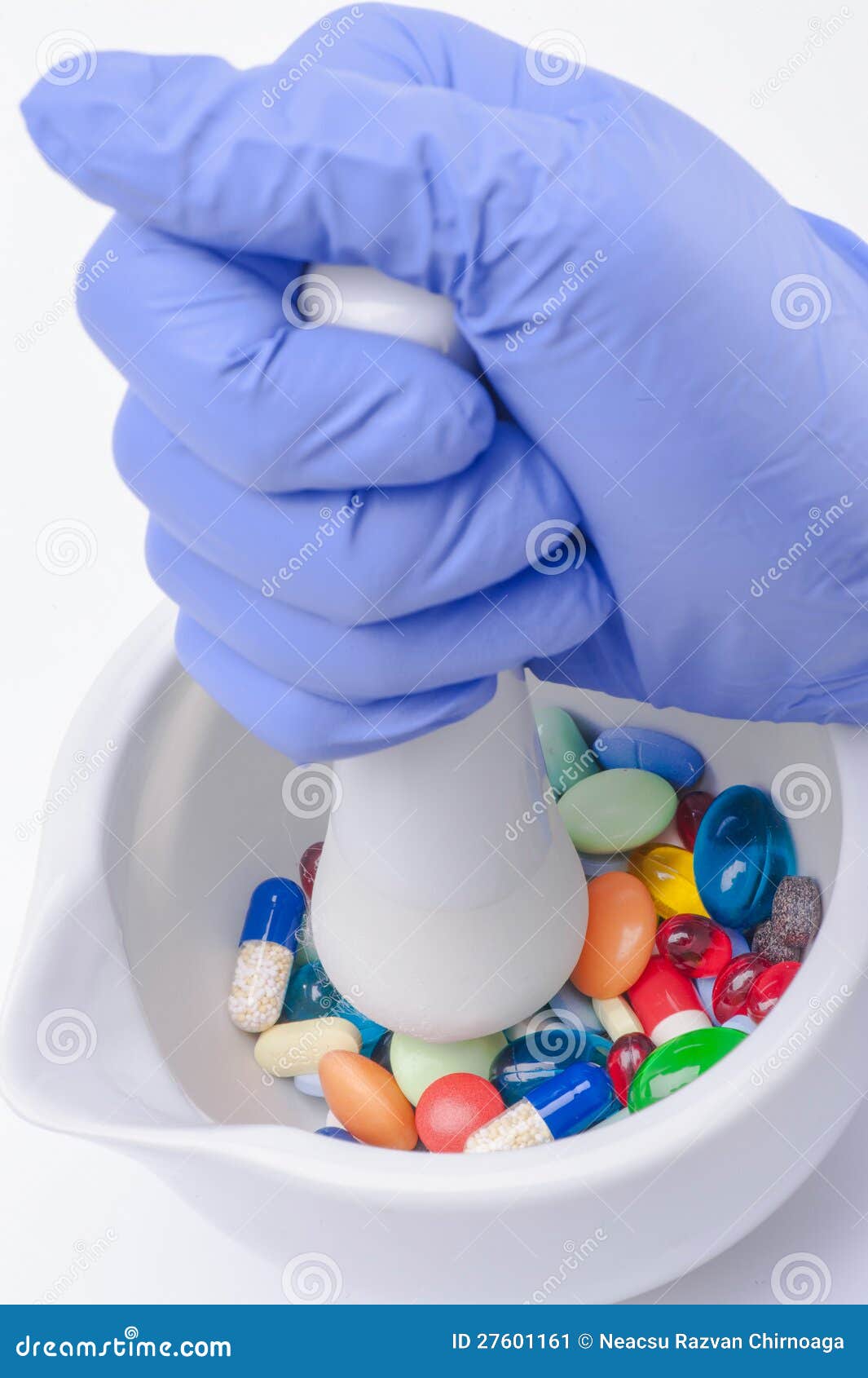 Pharmacist S Hands Using a Mortar and Pestle Stock Image Image of