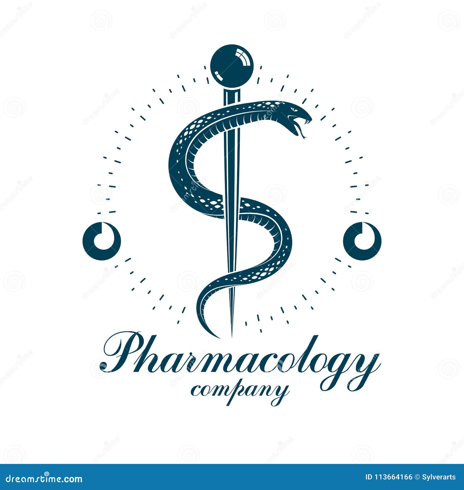 Pharmacy Caduceus Vector Icon, Medical Corporate Logo for Use in Stock ...