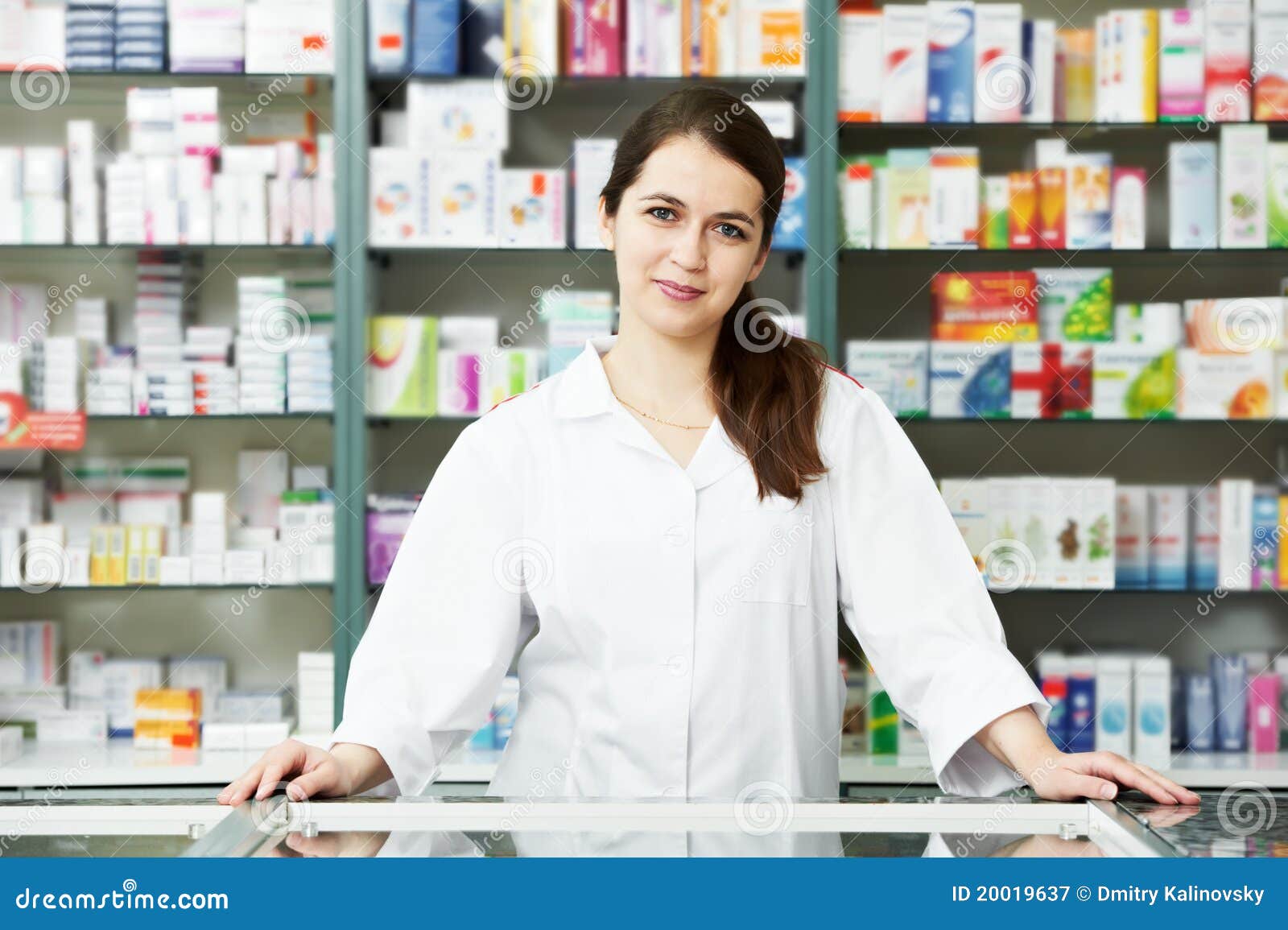 pharmacy chemist woman in drugstore