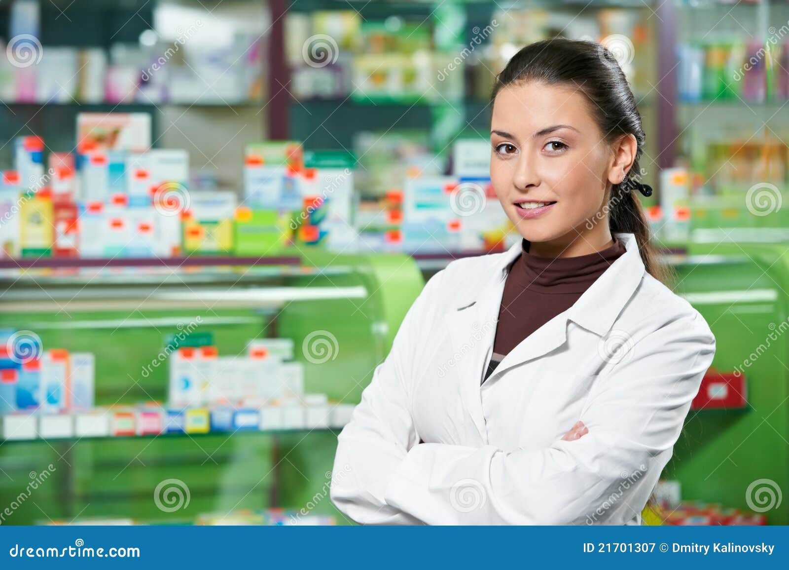 pharmacy chemist woman in drugstore