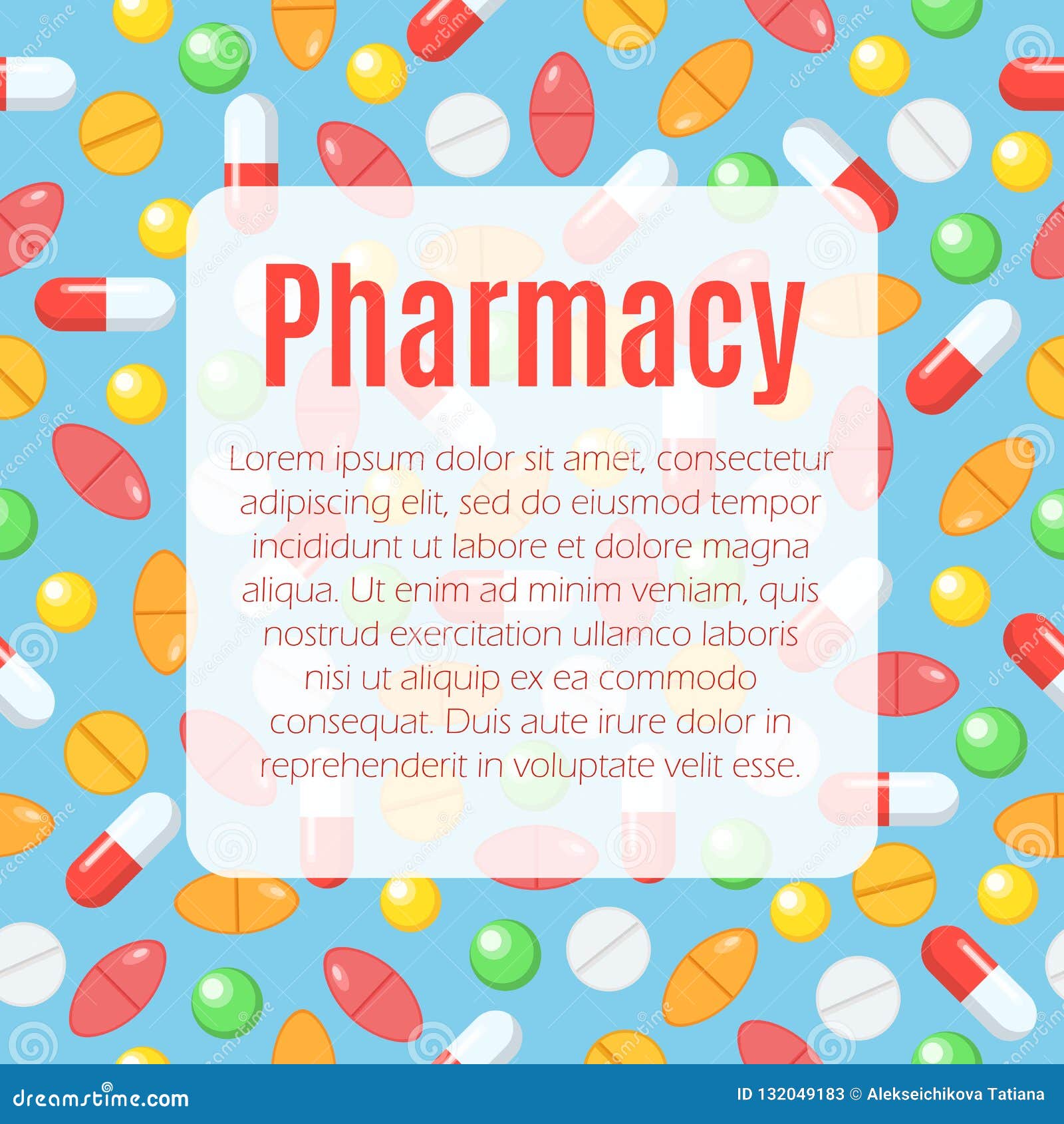 Pharmacy flat poster stock vector. Illustration of care - 132049183