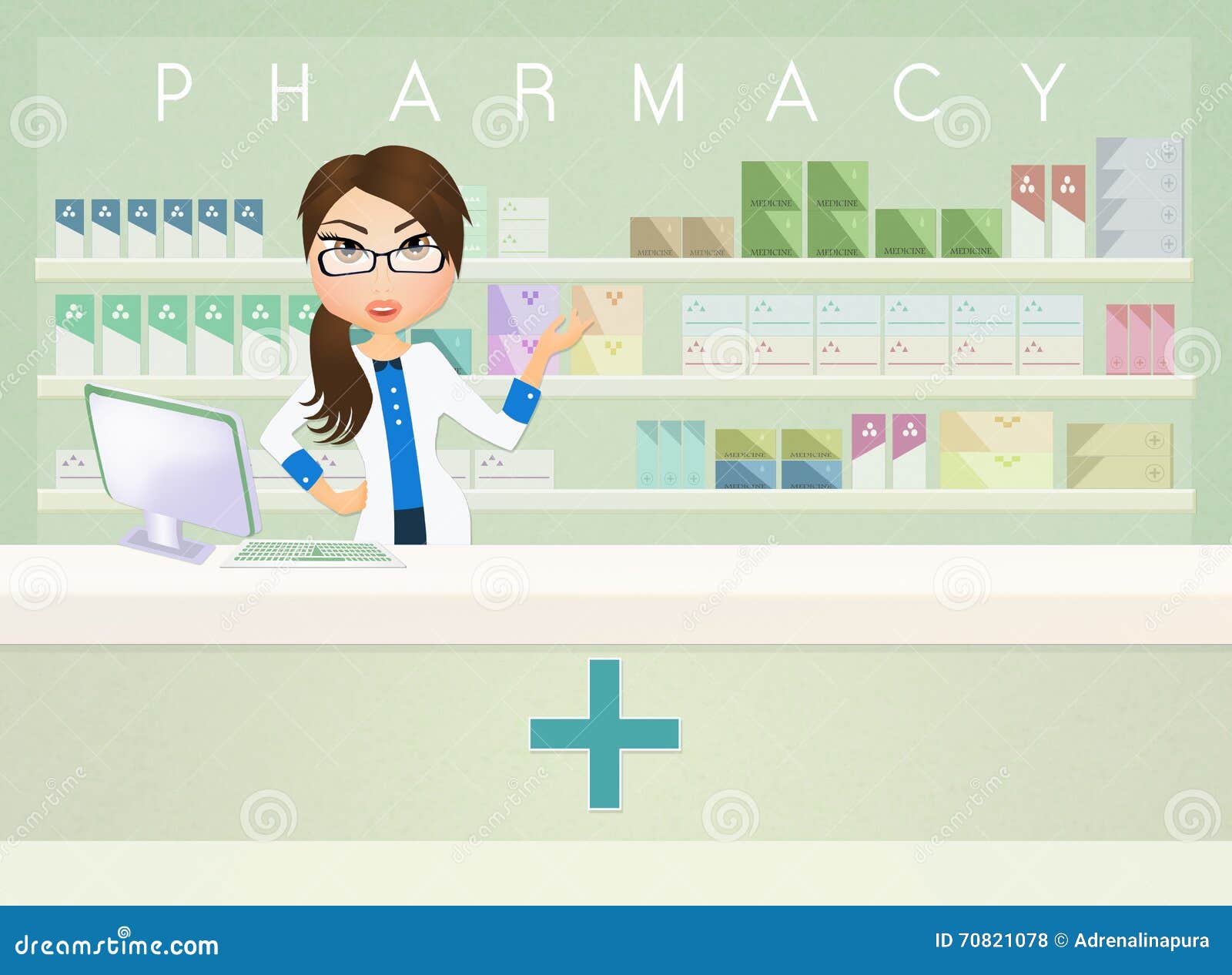 Pharmacy stock illustration. Illustration of syrup, healthy - 70821078