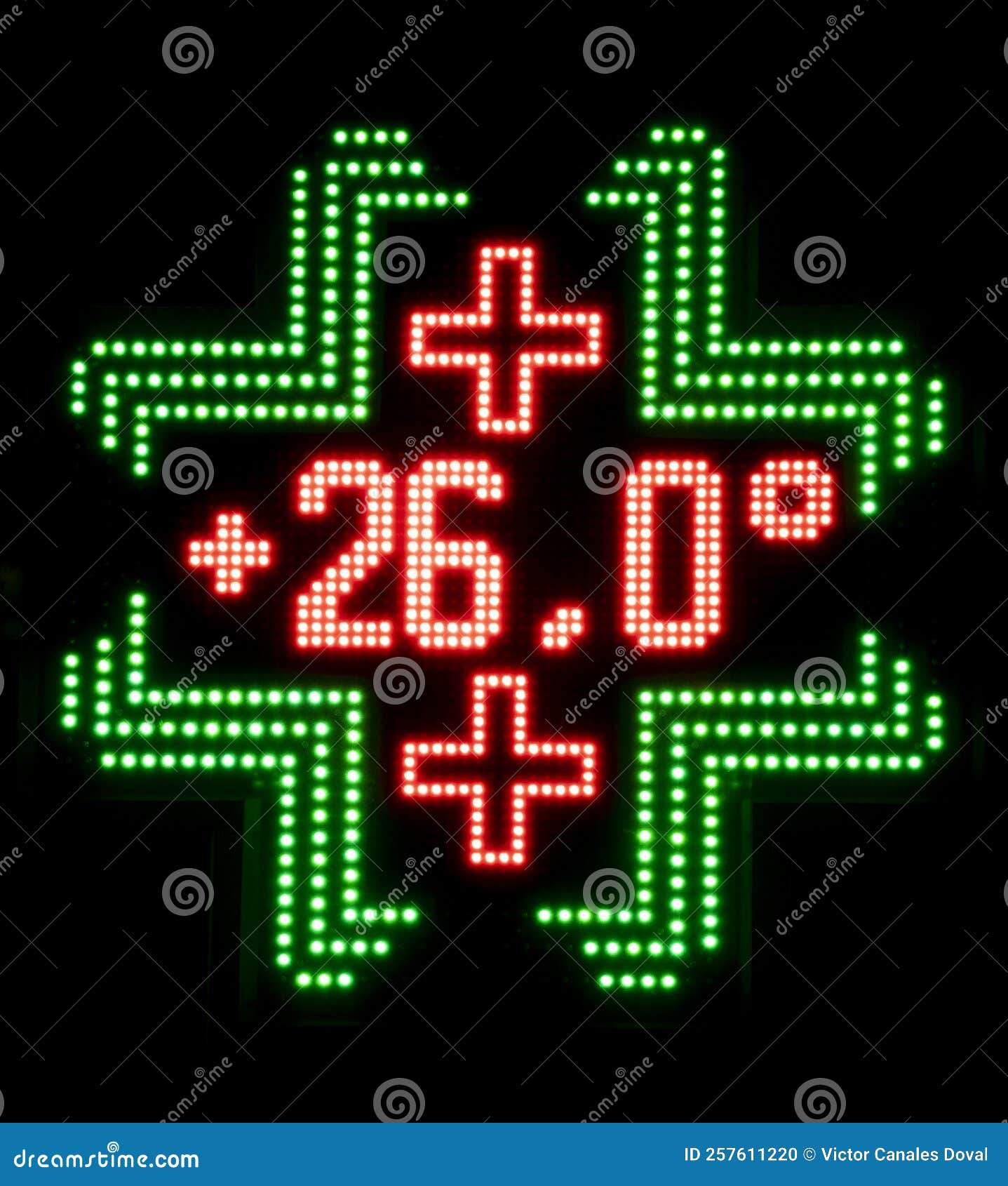 Pharmacy LED Panel Shows a Temperature of 26 Degrees Celsius at