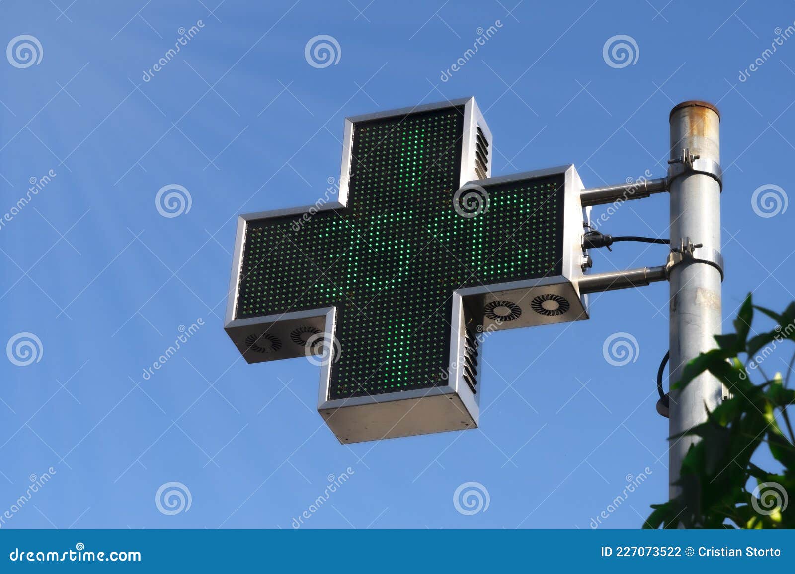 Pharmacy LED Panel Shows a Temperature of 35 Degrees Celsius