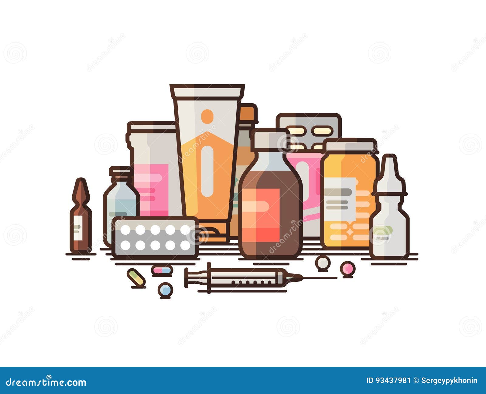 pharmacy, pharmacology, drugstore, medical supplies banner. modern medicine, hospital, healthcare concept. 