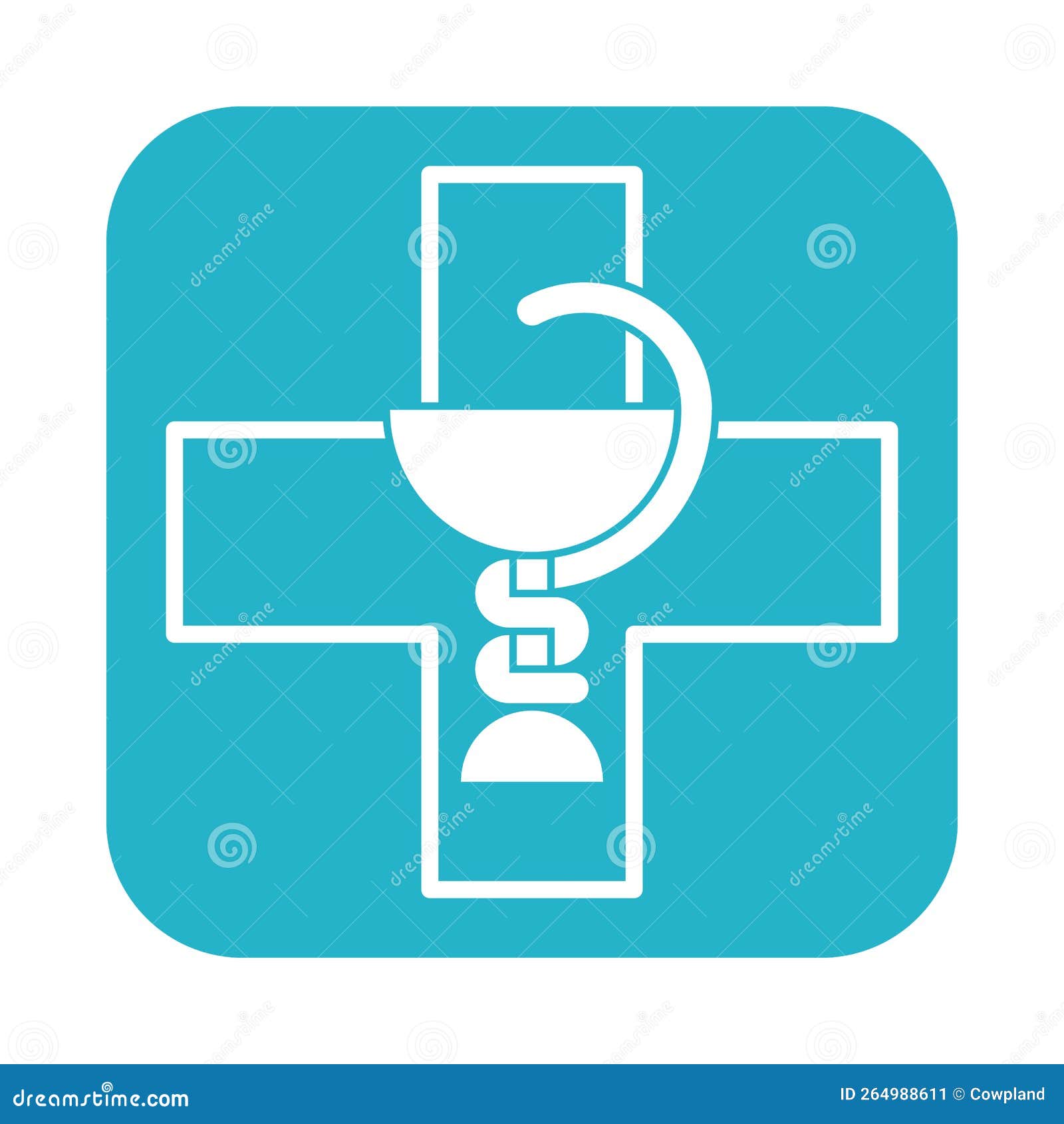 pharmacy sign with bowl of hygieia and cross