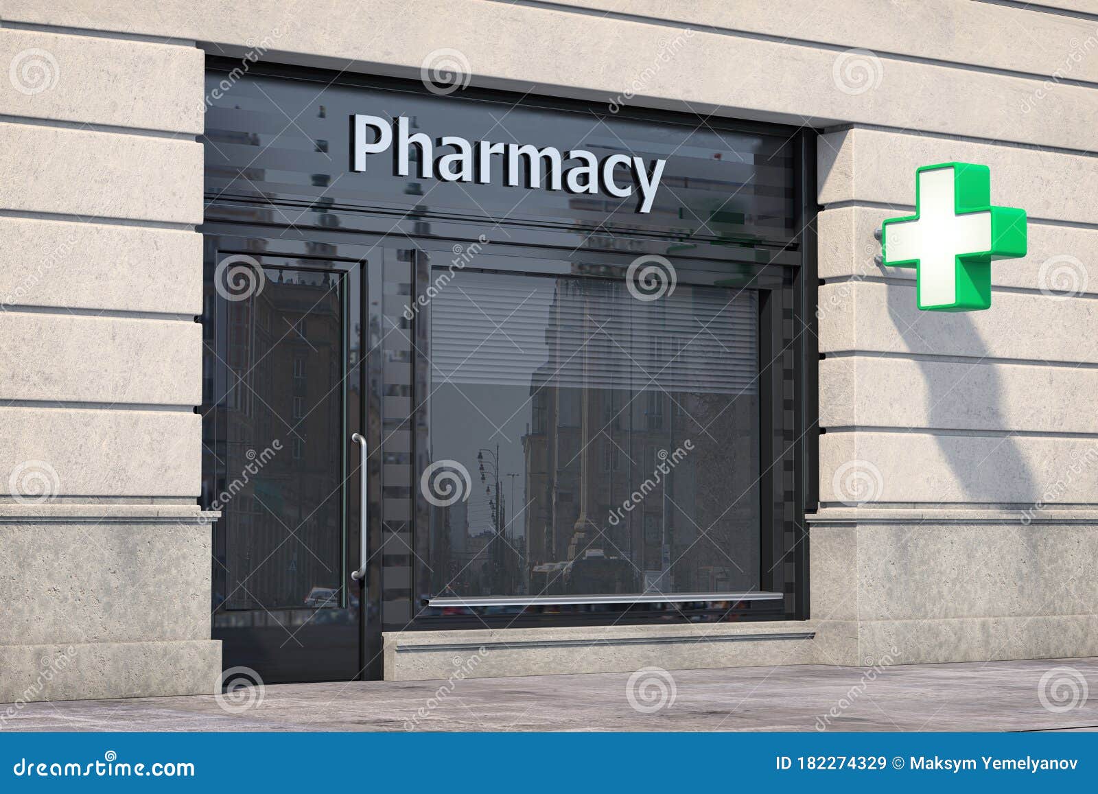 Pharmacy Store Or Drugstore Exterior Design Stock ...