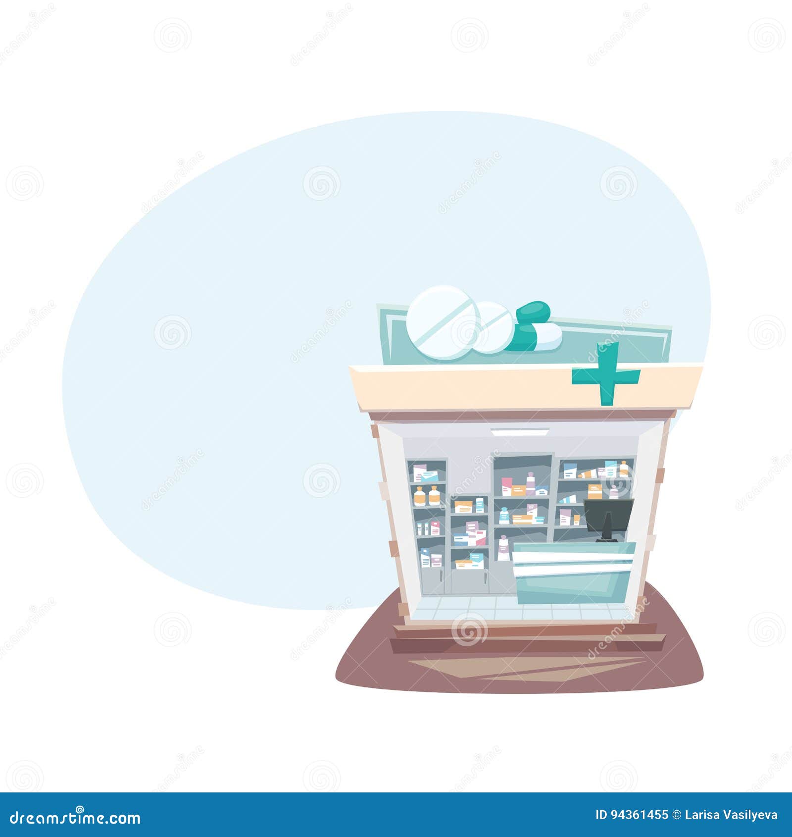 Pharmacy store interior stock vector. Illustration of retail - 94361455