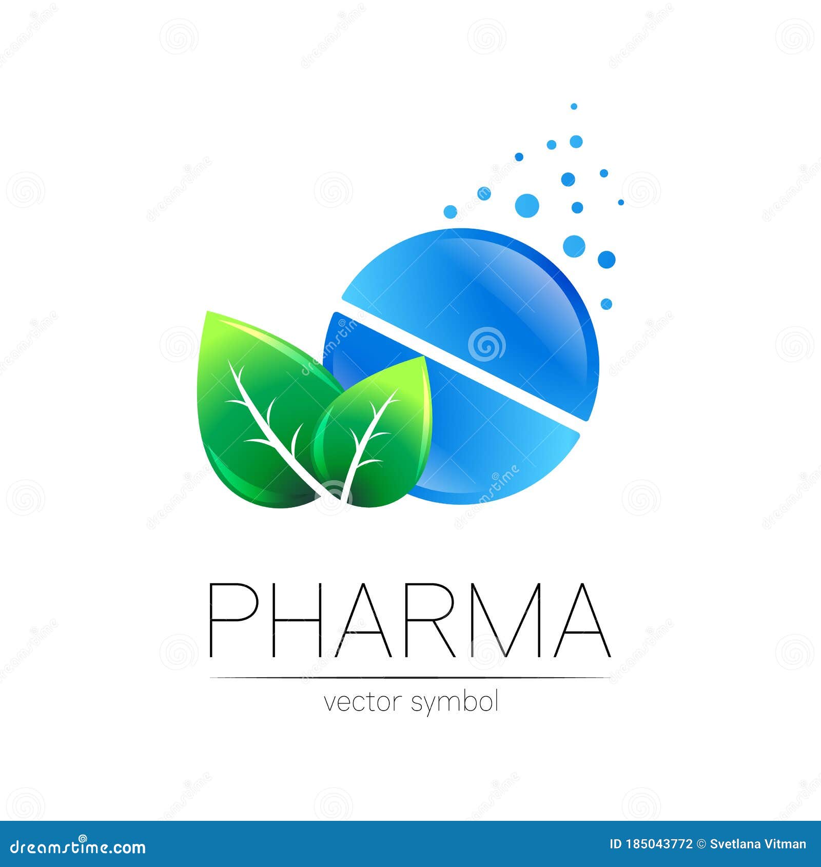 Pharmacy Vector Symbol with Green Leaf for Pharmacist, Pharma Store ...