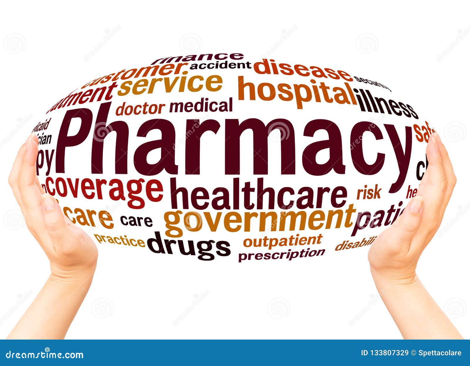 Pharmacy Word Cloud Hand Sphere Concept Stock Image Image of medicine
