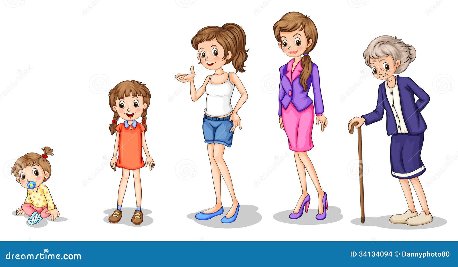 Phases Of A Growing Female Stock Images - Image: 34134094