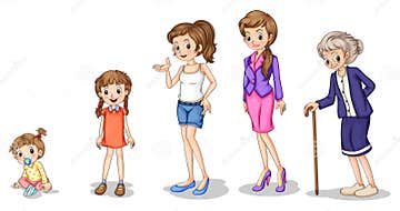 Phases of a growing female stock vector. Illustration of girl - 34134094
