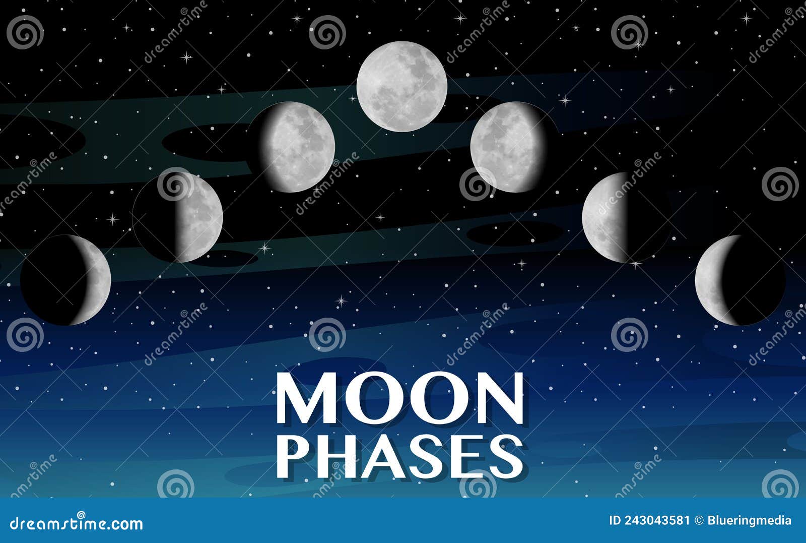 Phases of the Moon for Science Education Stock Vector - Illustration of ...