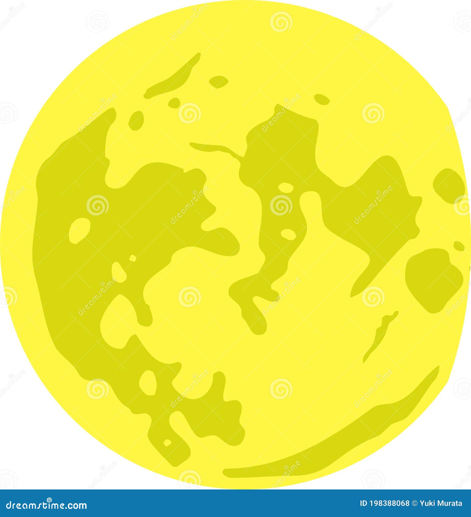 Phases of the yellow moon stock vector. Illustration of vector 198388068