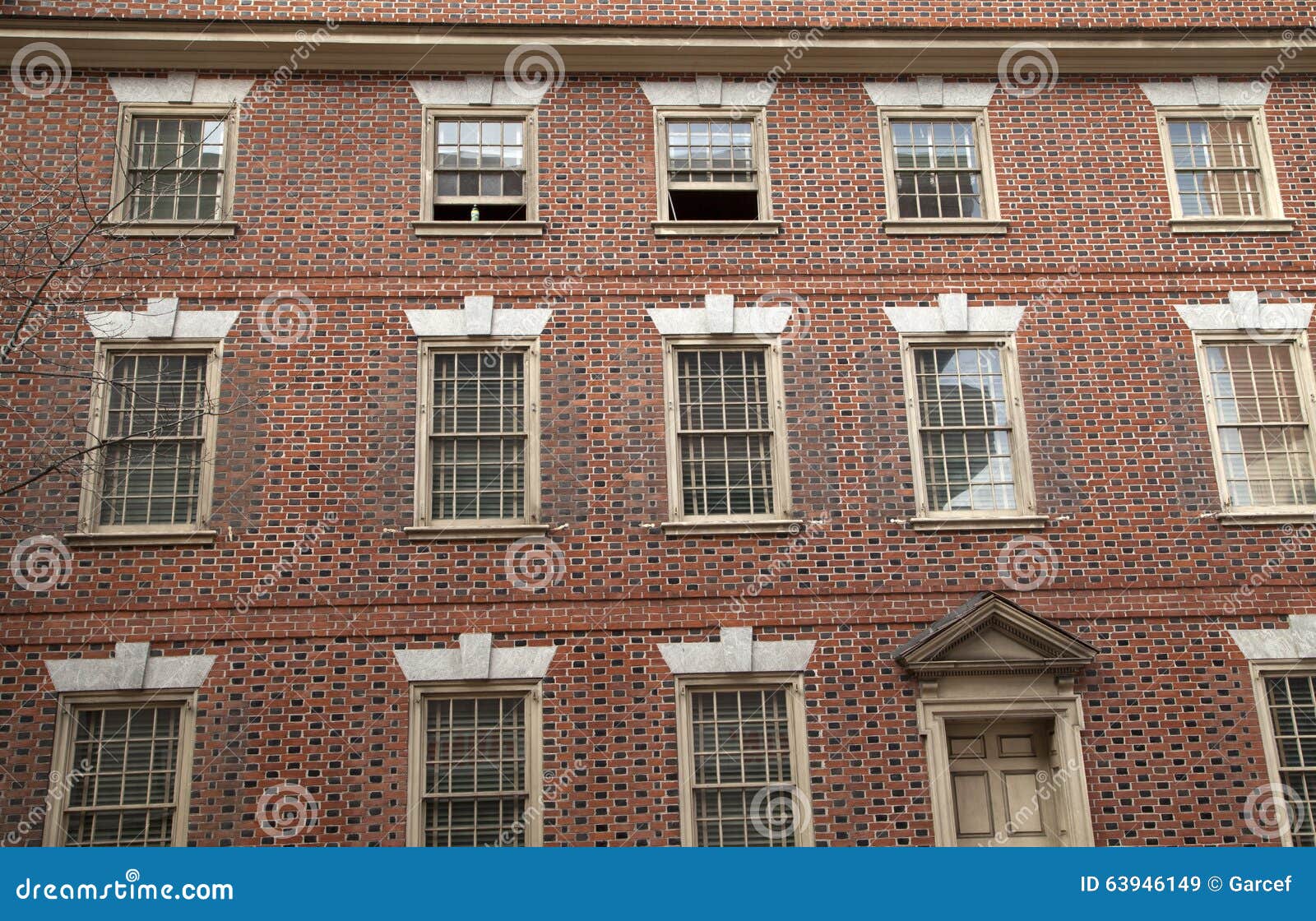 Philadelphia Colonial Brick Building Stock Image - Image ...