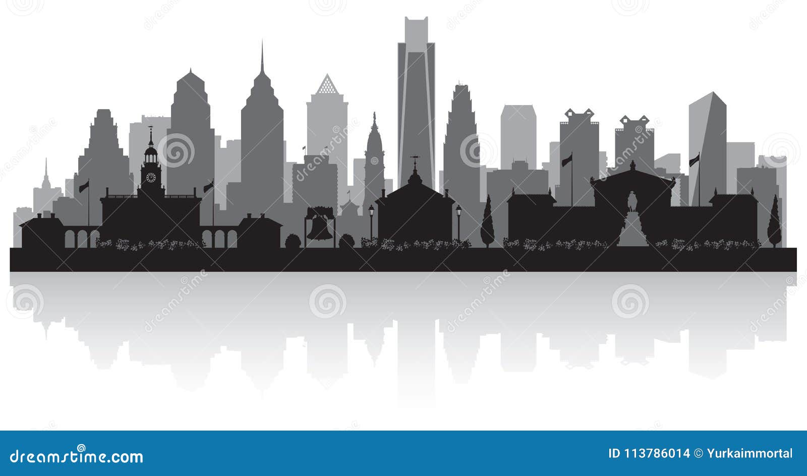philadelphia pennsylvania city skyline silhouette