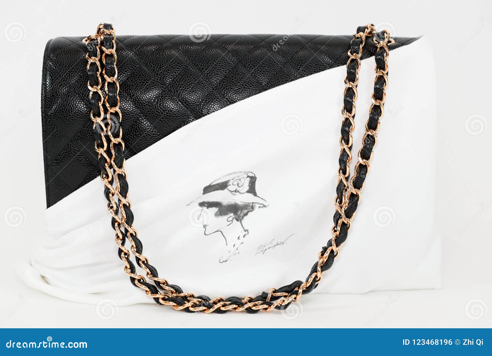 Photo of Black Chanel Handbag Brand Editorial on White Background. Editorial  Photo - Image of background, boyfriend: 123468196