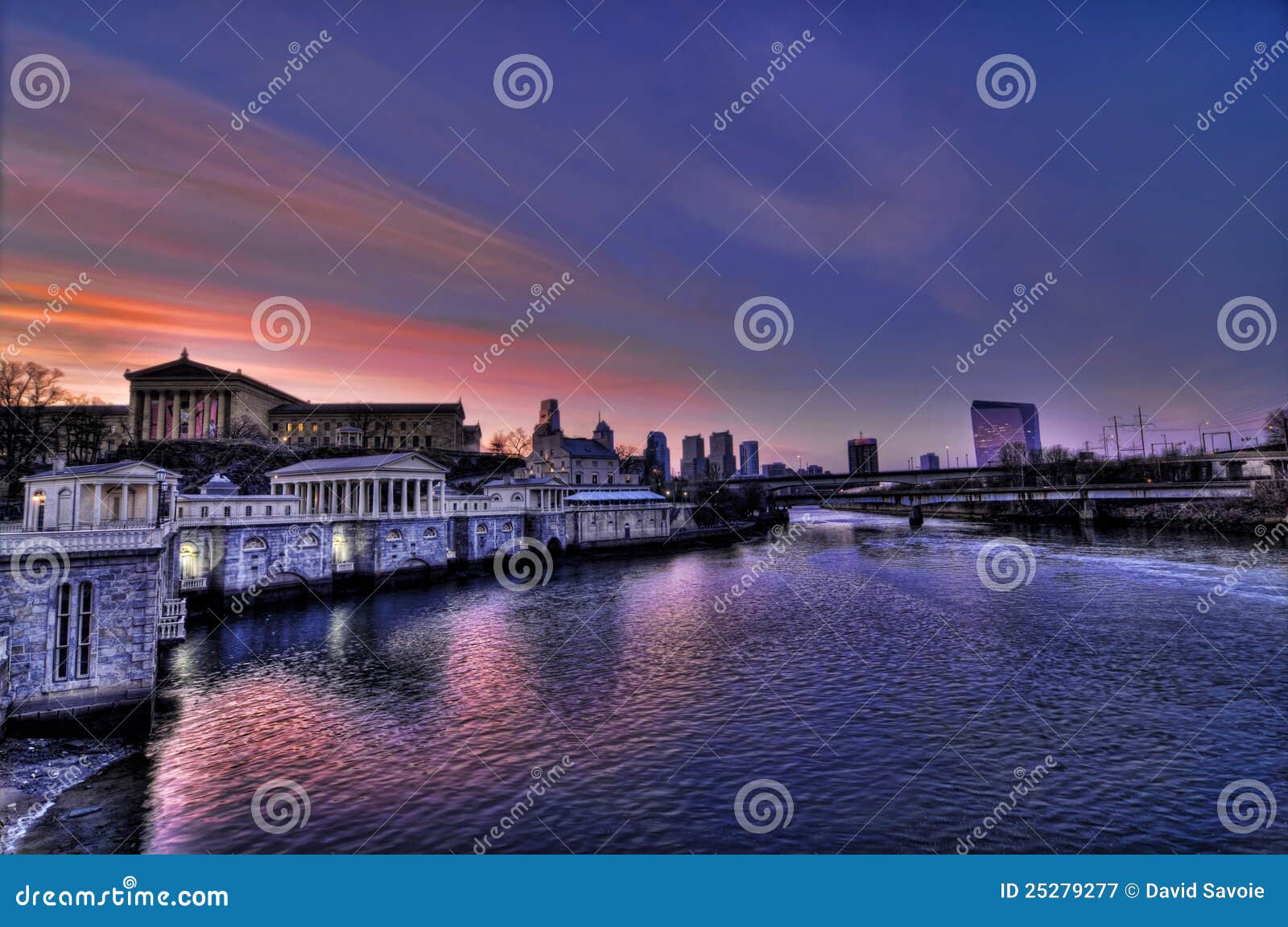 Philadelphia sunrise stock image. Image of purple, colorful 25279277