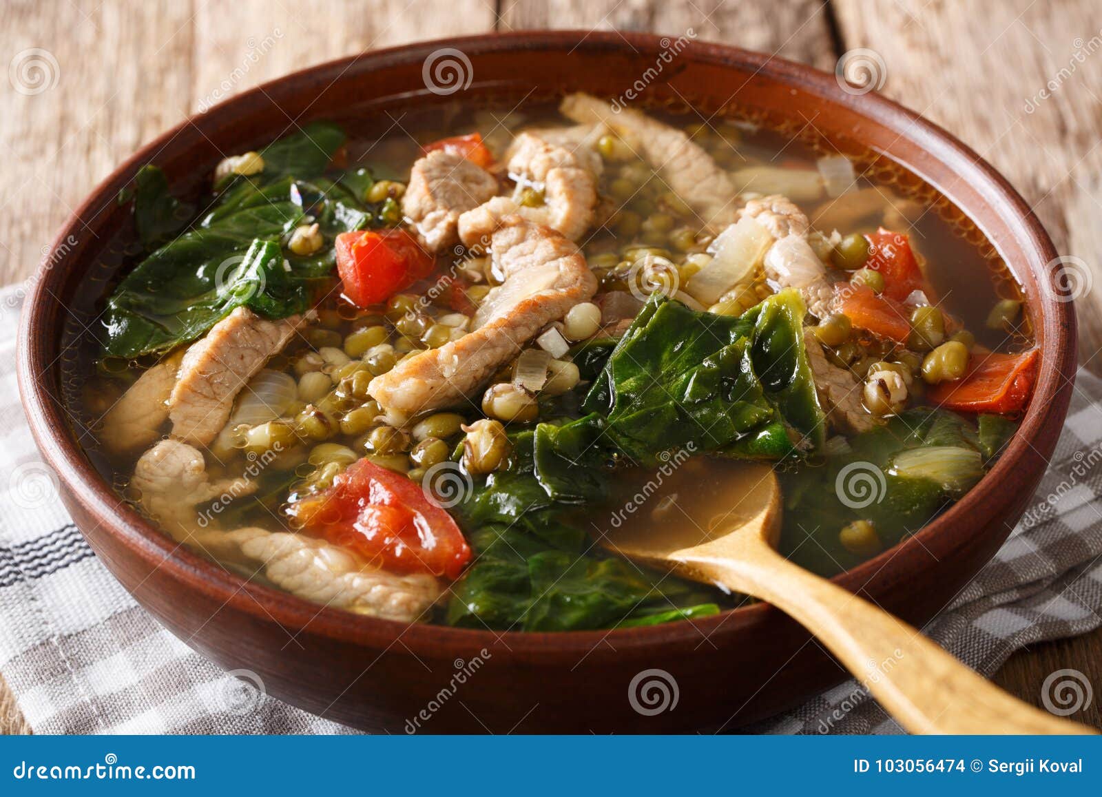 Philippine Food: Mung Beans Soup Close-up in a Bowl. Horizontal Stock ...