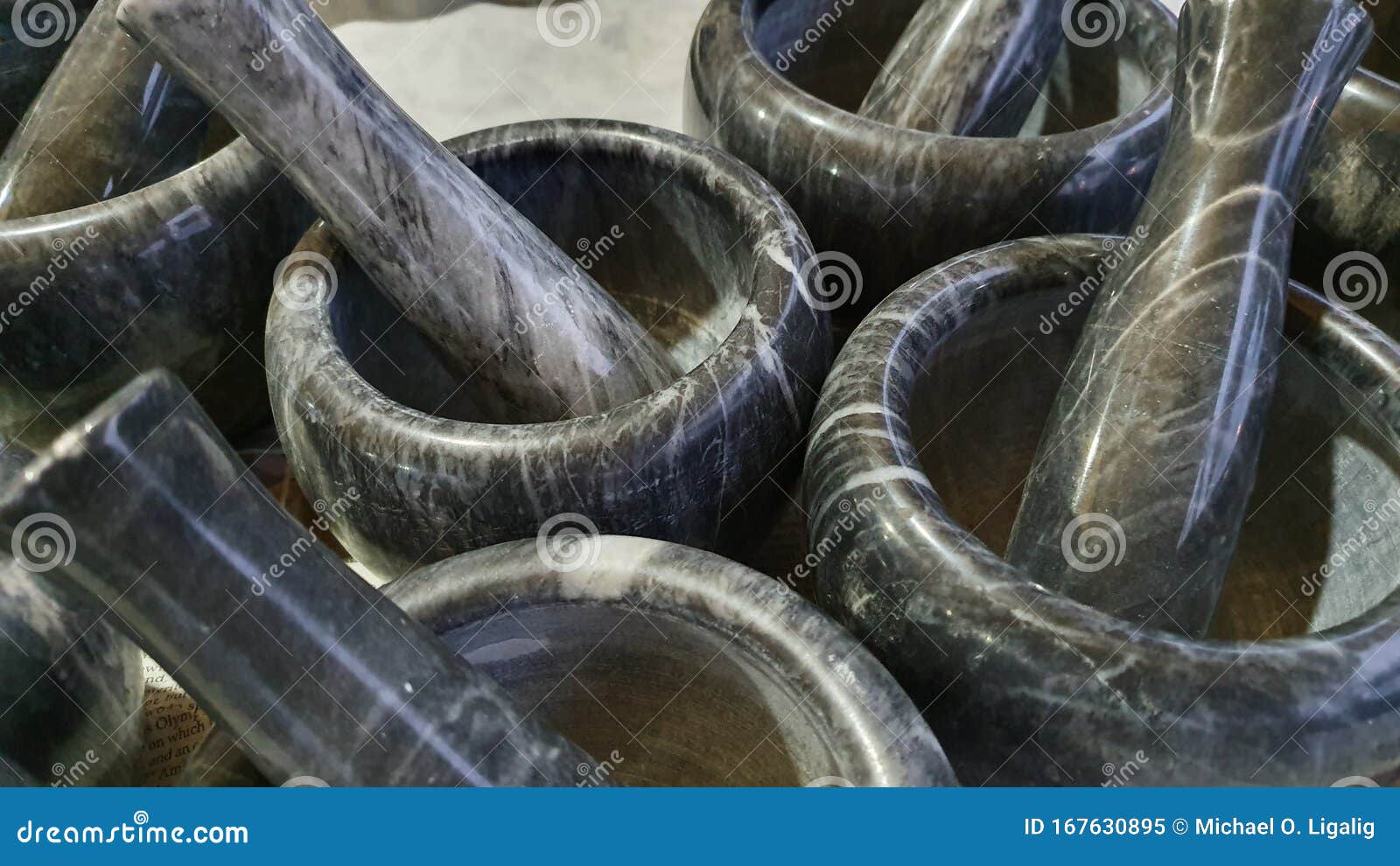 Philippinemade Mortar and Pestle from Marble of Romblon Stock Image