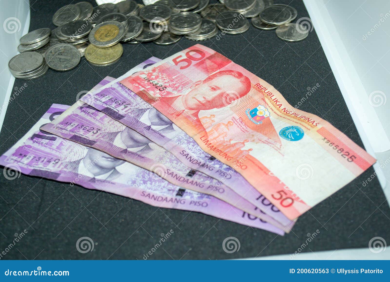 100 and 50 Philippine Peso Bills and Philippine Peso Coins Stock Image -  Image of asian, currency: 200620563