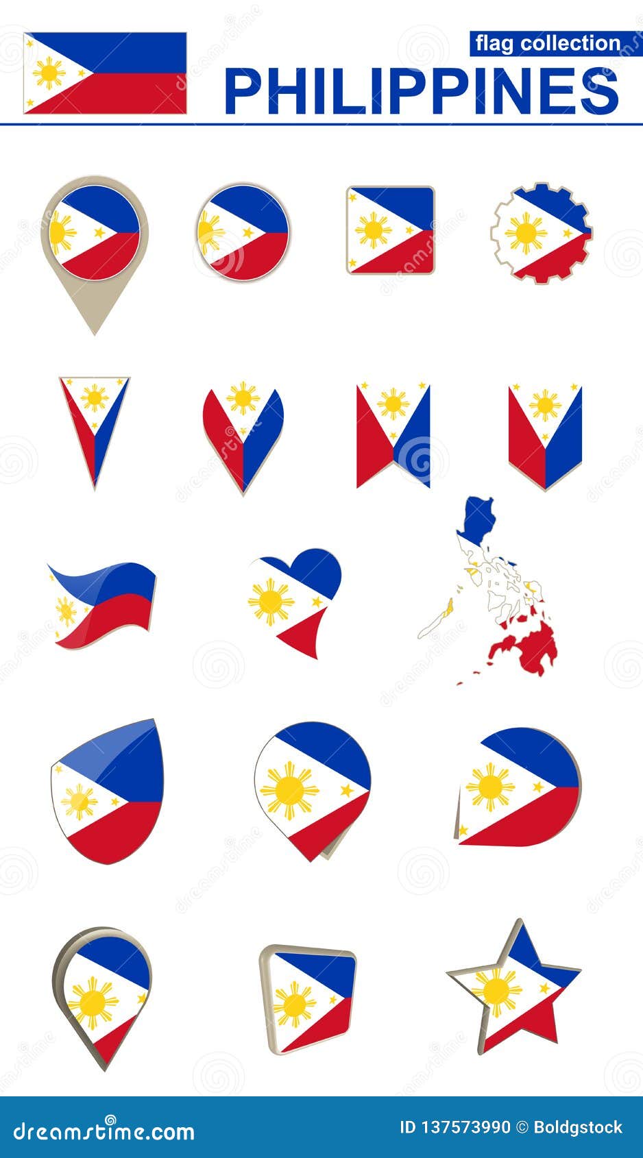 philippines flag collection. big set for 