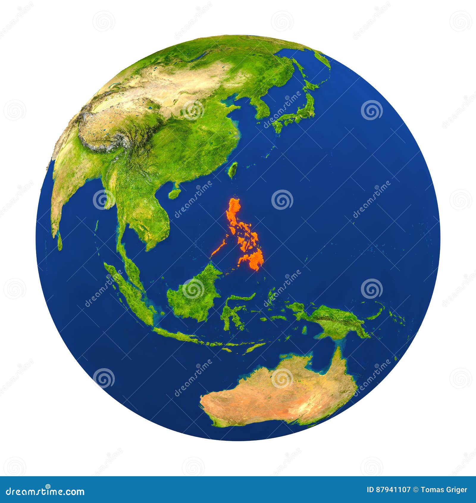Philippines Highlighted on Earth Stock Illustration Illustration of state, philippine 87941107