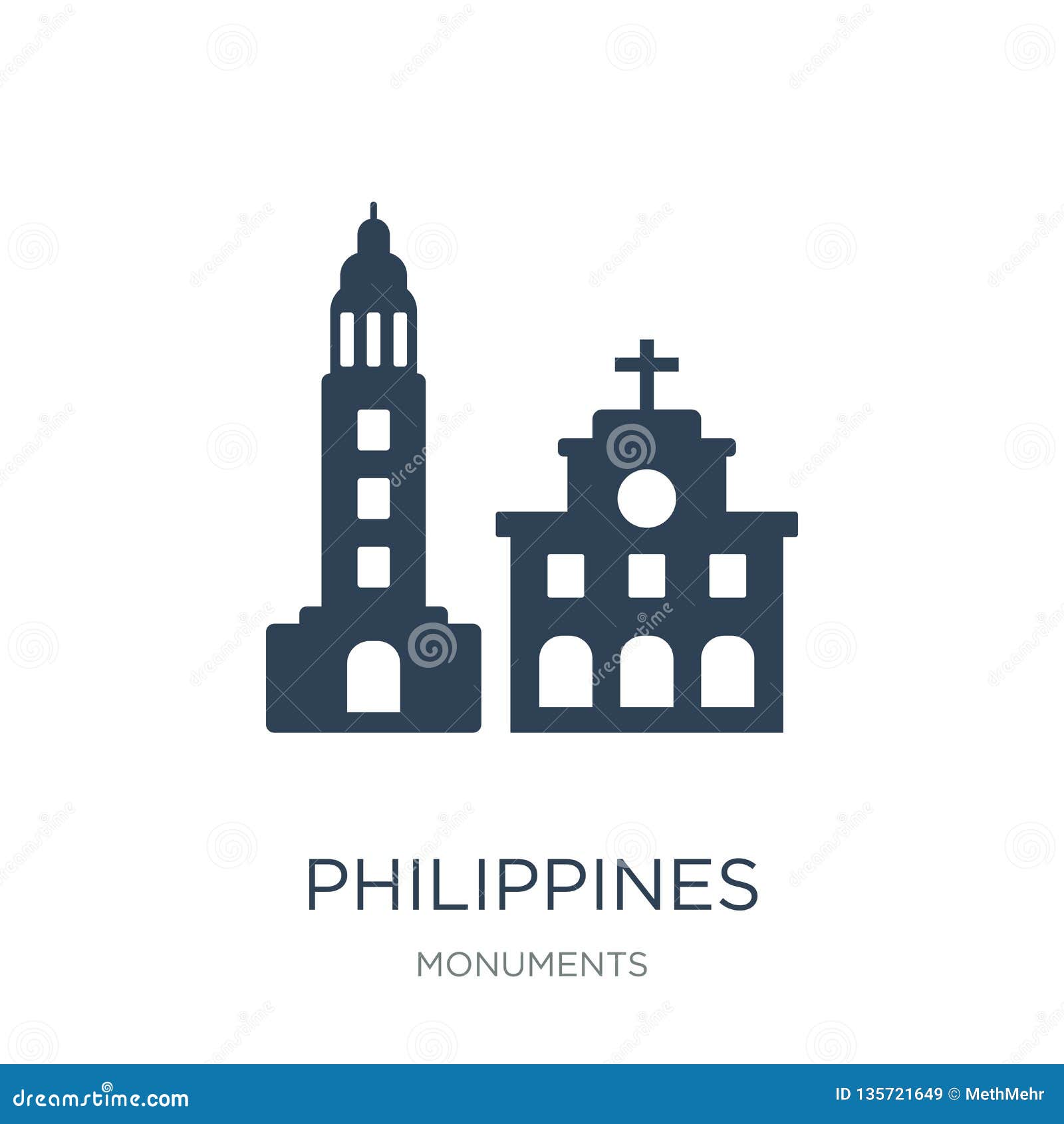 Philippines Map And Landmarks With People In Traditional 