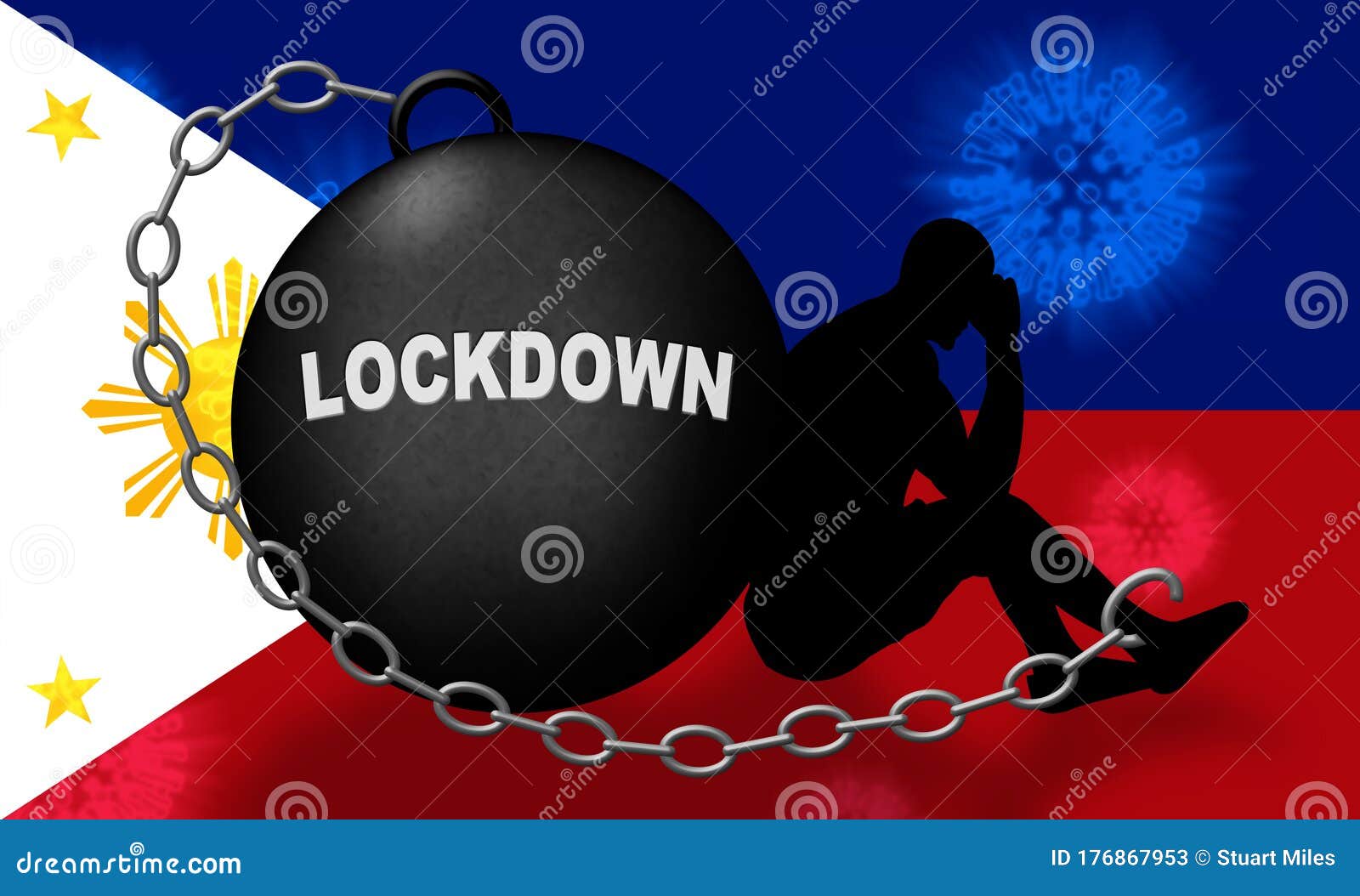 philippines lockdown or shutdown preventing coronavirus epidemic outbreak - 3d 