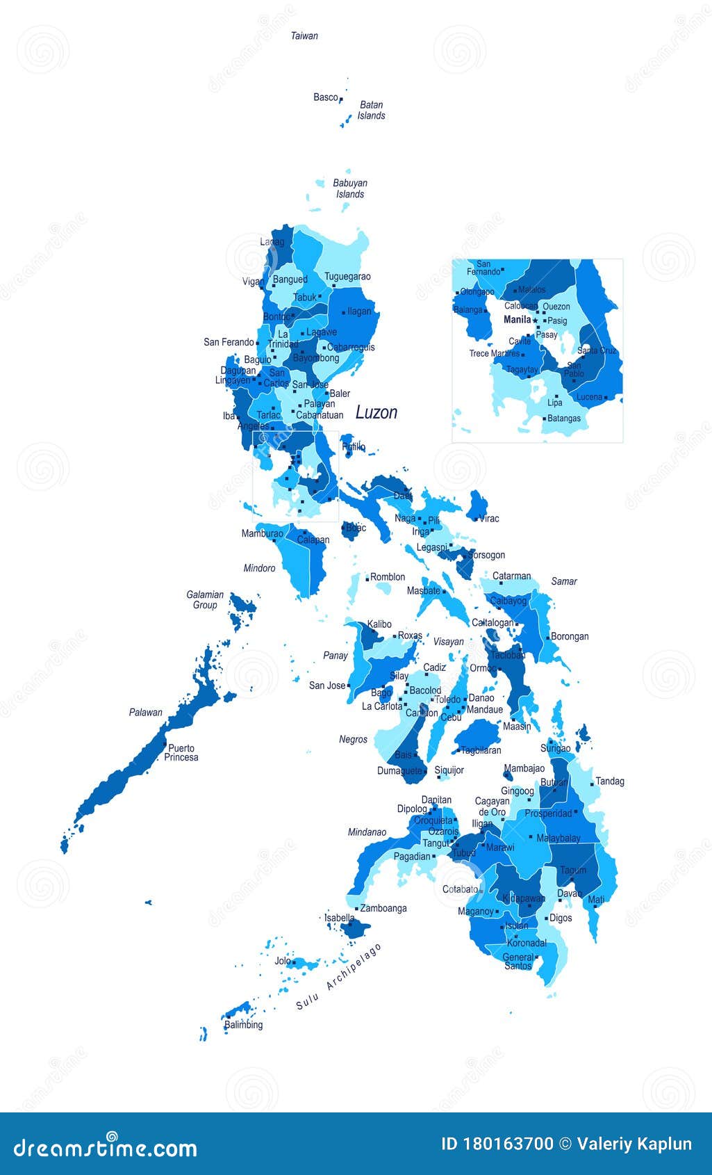Philippines Map. Cities, Regions. Vector Stock Illustration ...