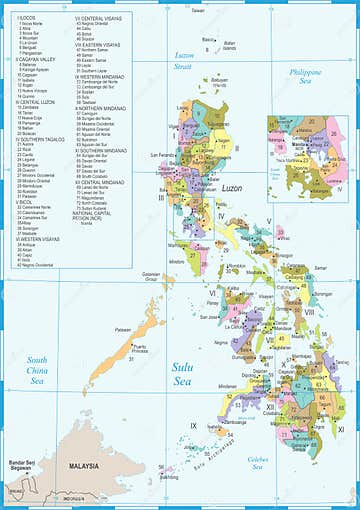 Philippines Map - Detailed Vector Illustration Stock Illustration ...