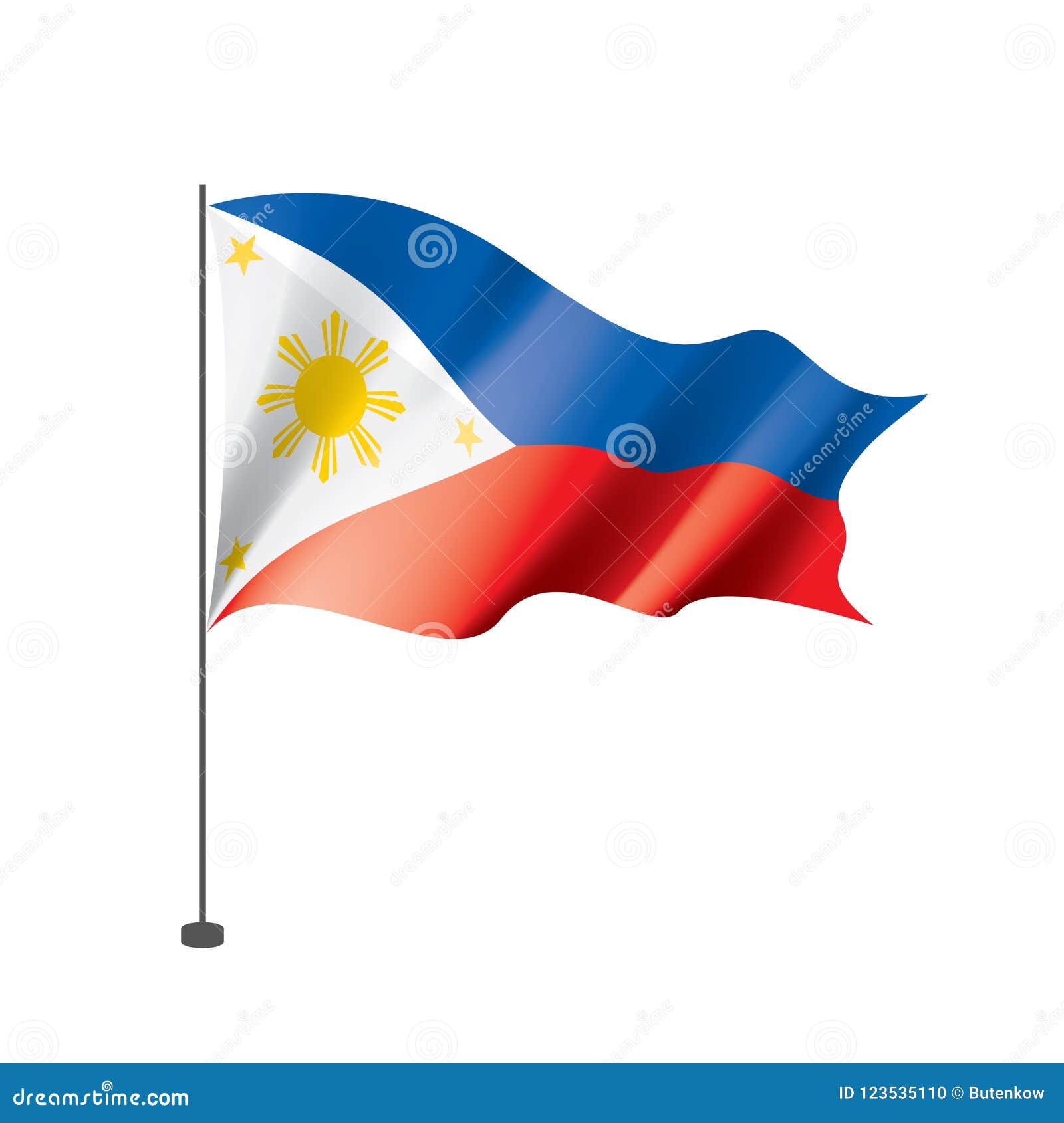 Philippines Flag Vector Illustration On A White Background Illustration Megapixl