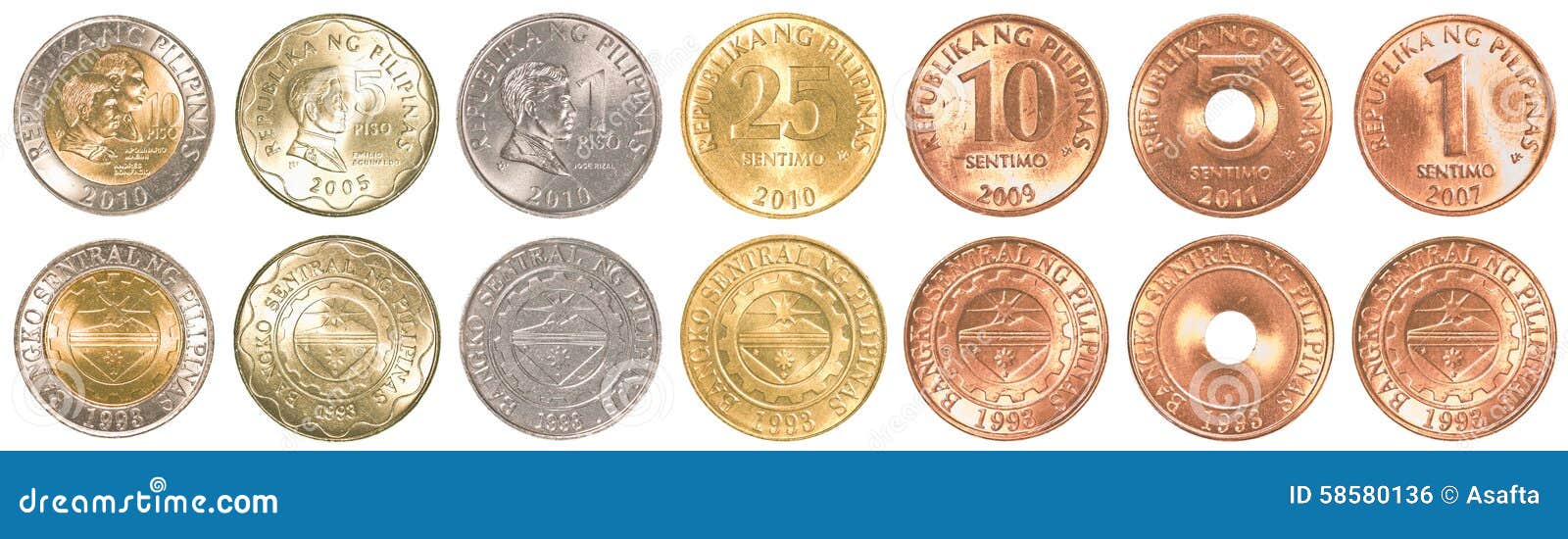 philippines peso coins collection set stock photo image of change