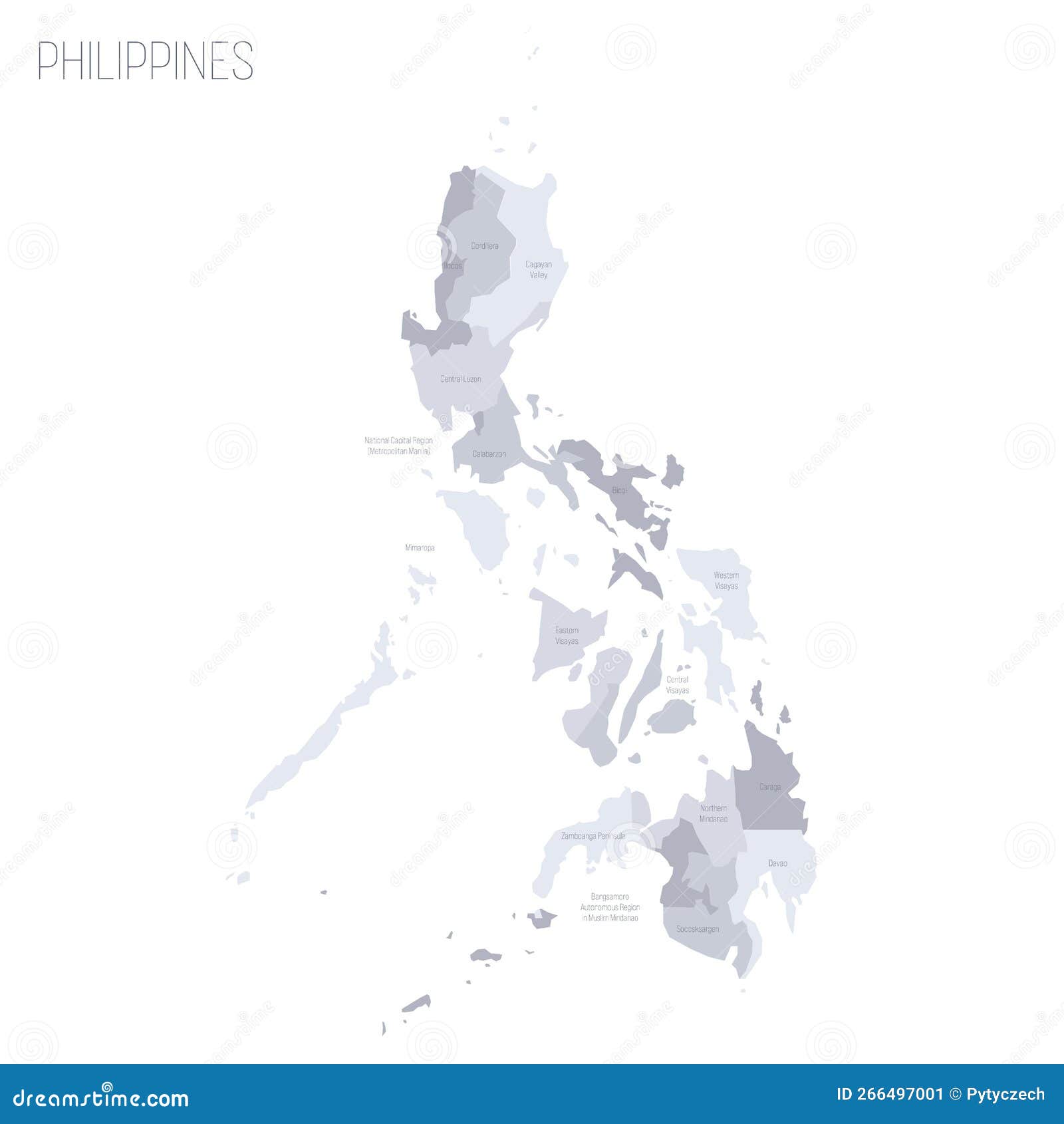 Philippines Political Map of Administrative Divisions Stock Vector ...