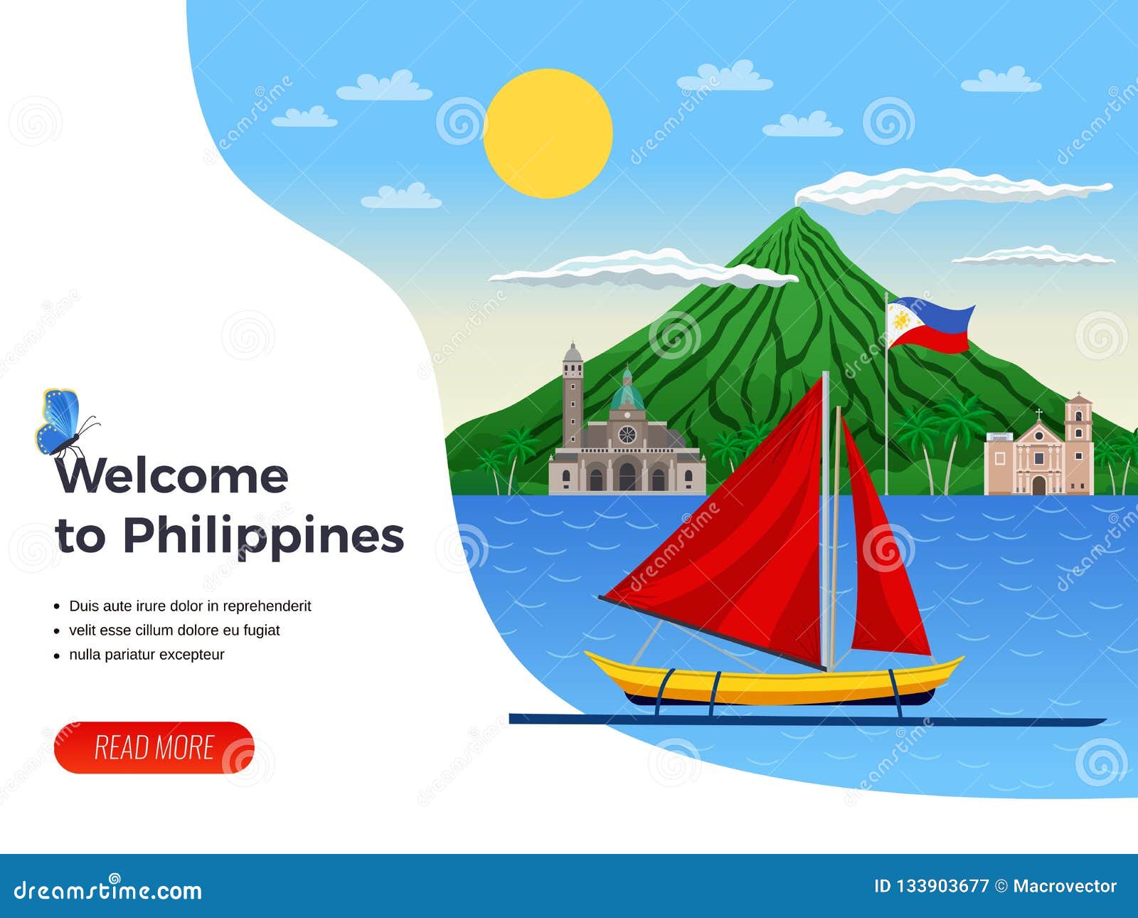 Philippines Tourism Illustration Stock Vector - Illustration of summer