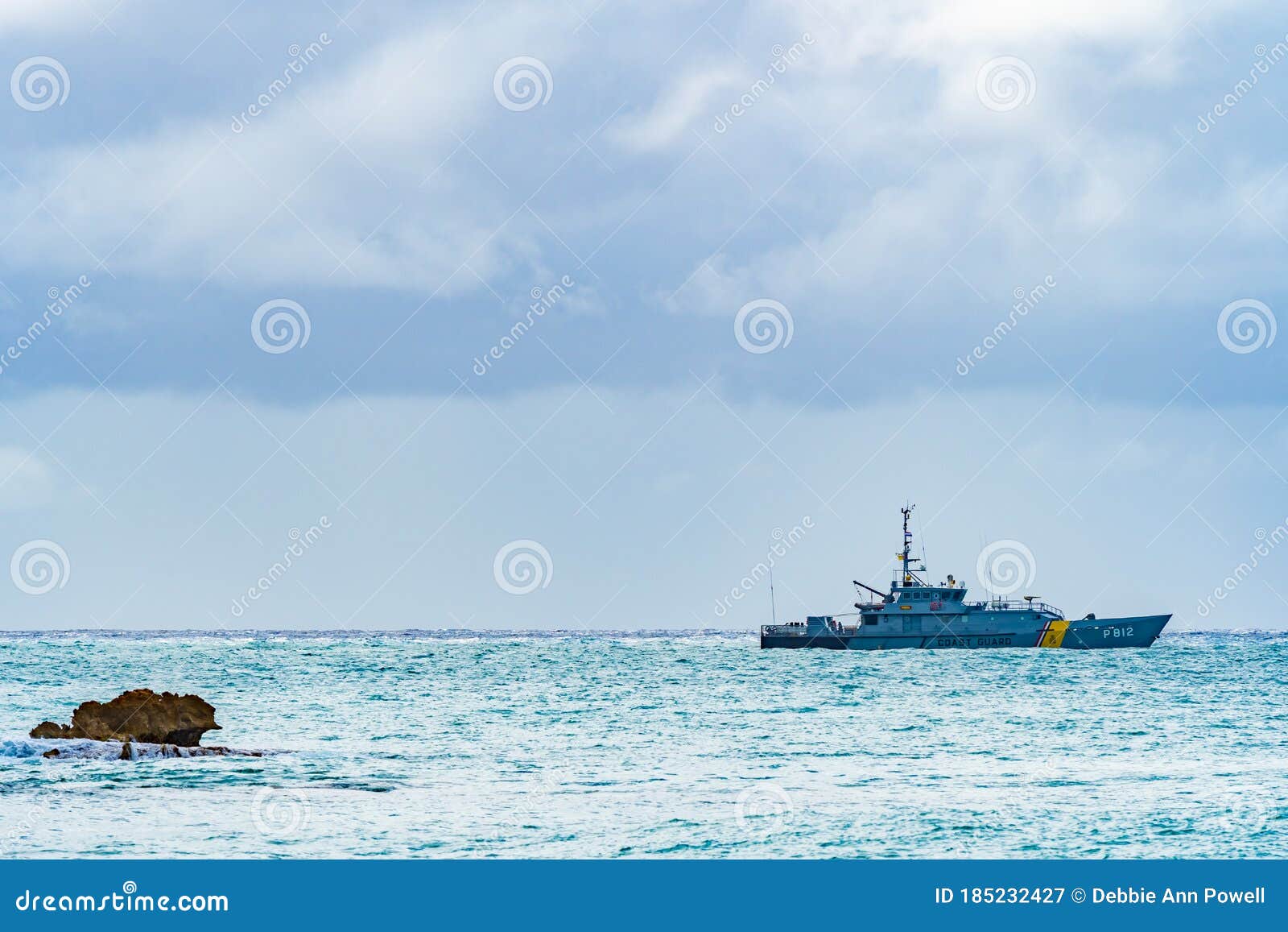 caribbean island coastguard vessel on patrol