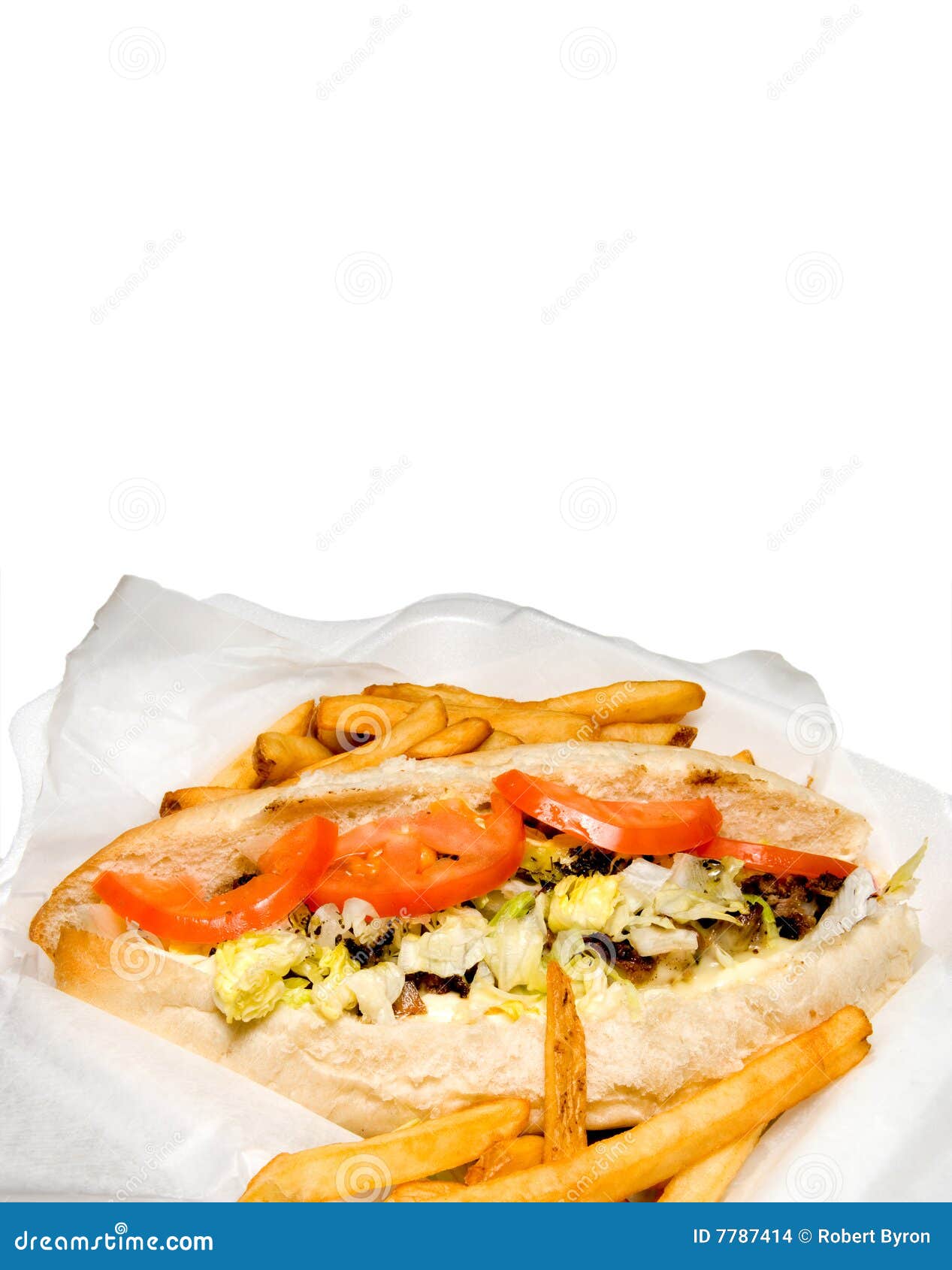 Philly Cheesesteak and French Fries Stock Photo - Image of healthy ...