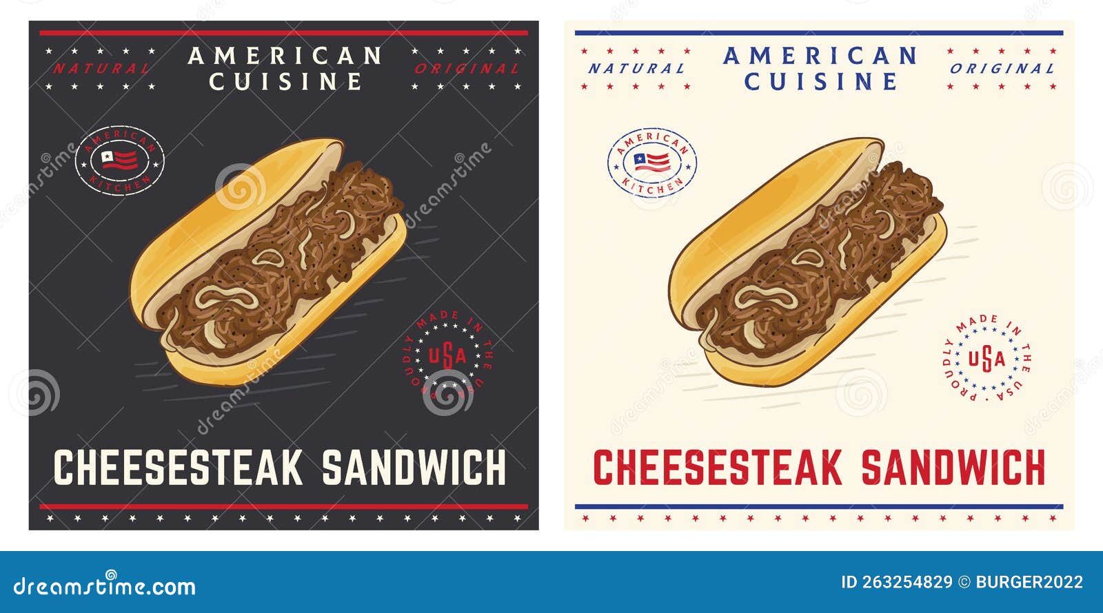 Philly Cheesesteak On White Background Logo Digital Art. Generative AI RoyaltyFree Stock