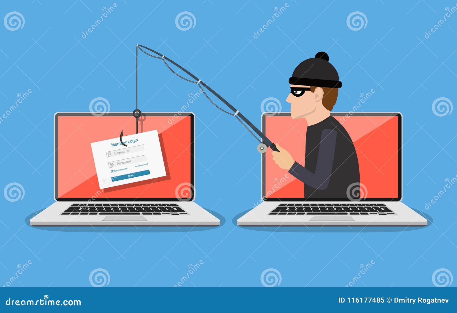 Phishing Scam, Hacker Attack Stock Vector - Illustration of hacker