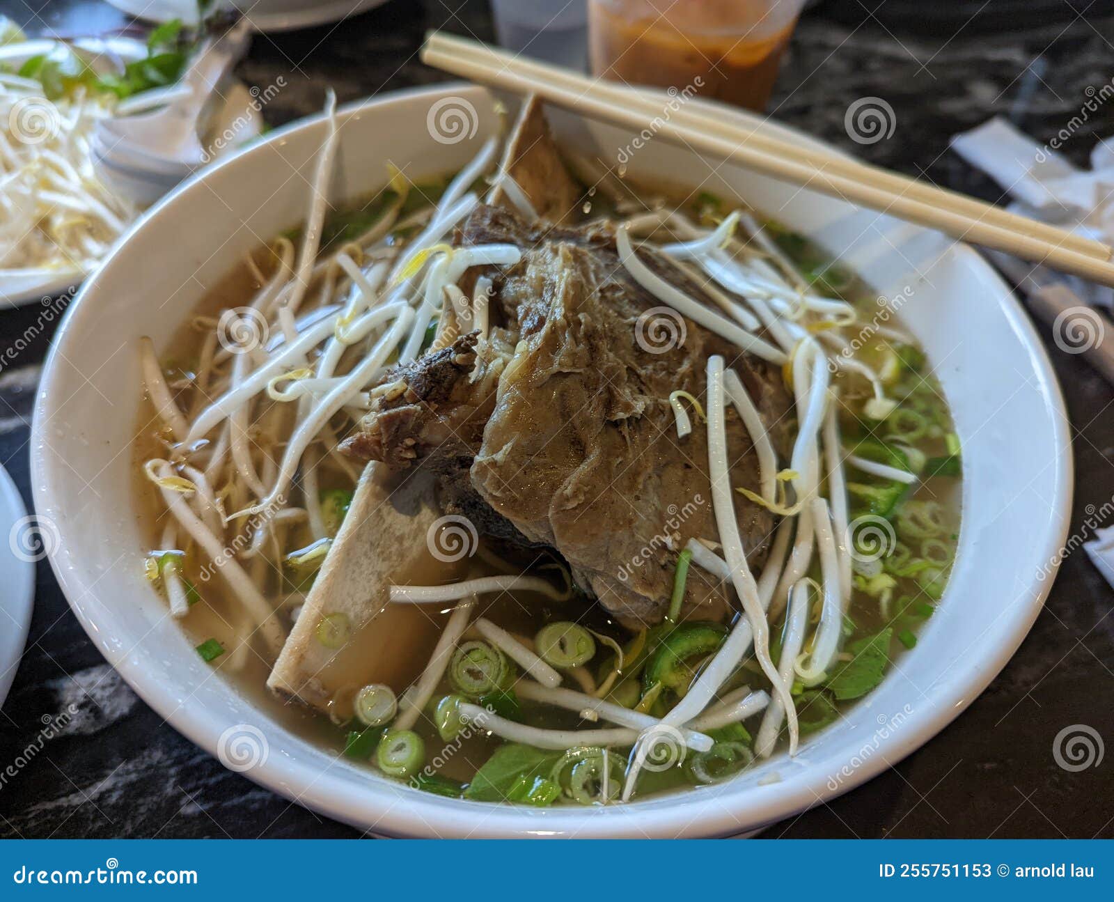 Pho beef rib stock image. Image of meat, soup, dish 255751153