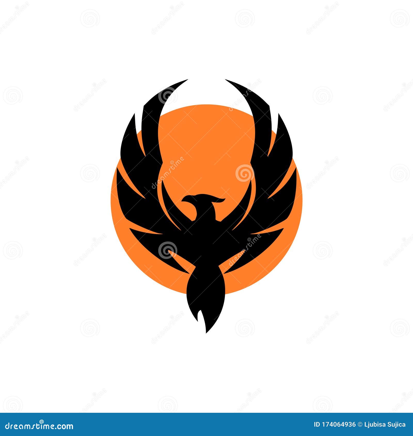 Phoenix Bird Fire Logo Icon Simple Symbol Isolated On White