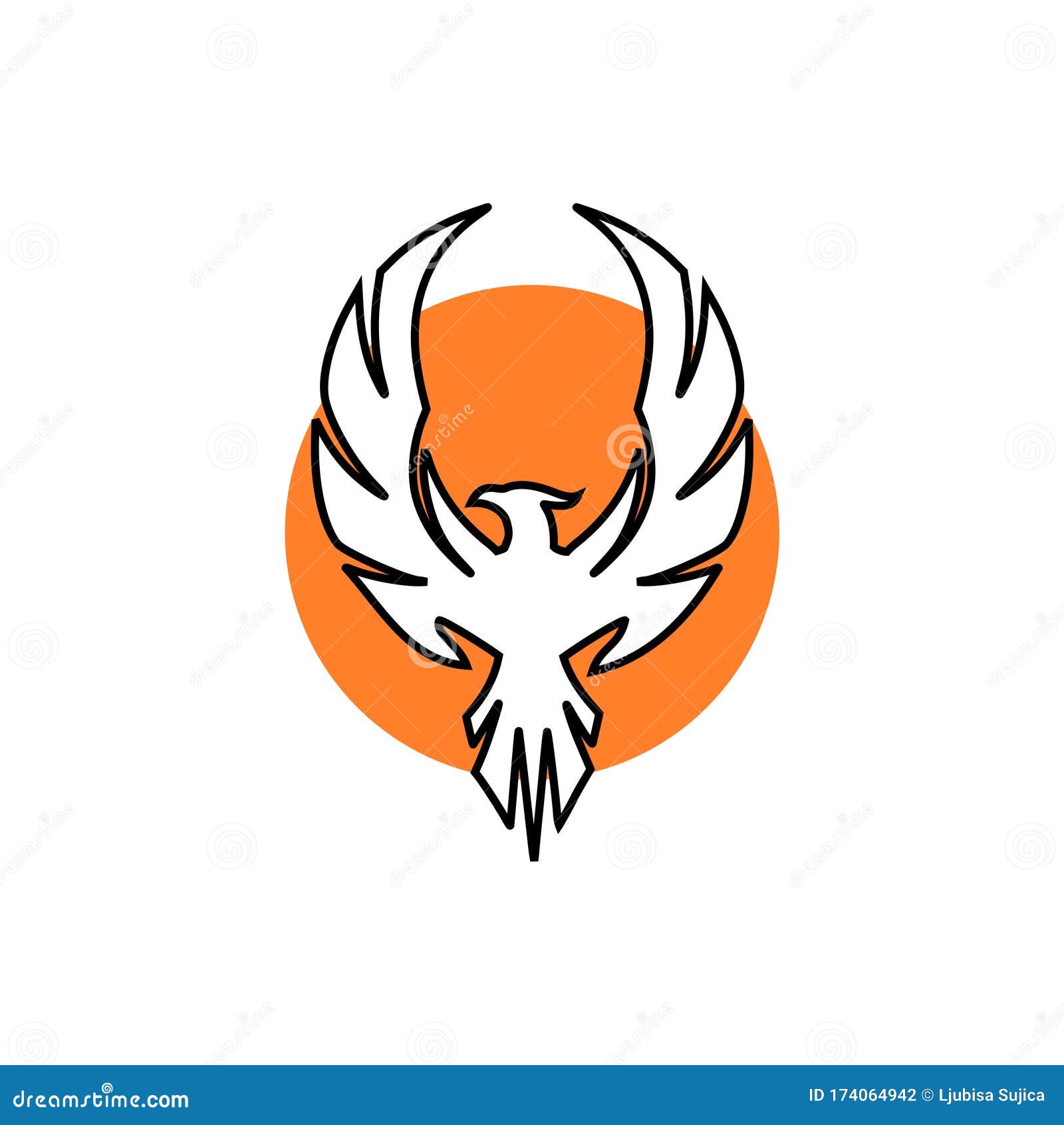 Phoenix Bird Fire Logo Icon, Simple Symbol Isolated on White Background ...