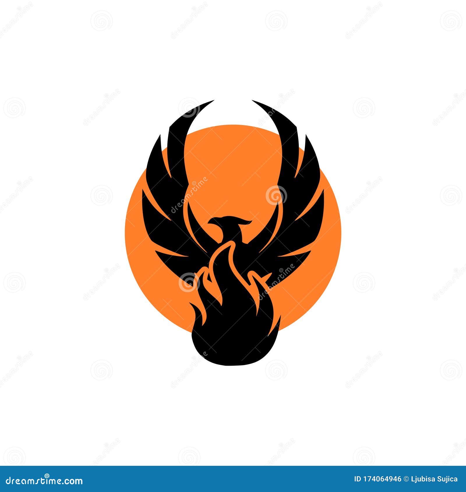 Phoenix Bird Fire Logo Icon, Simple Symbol Isolated on White Background ...