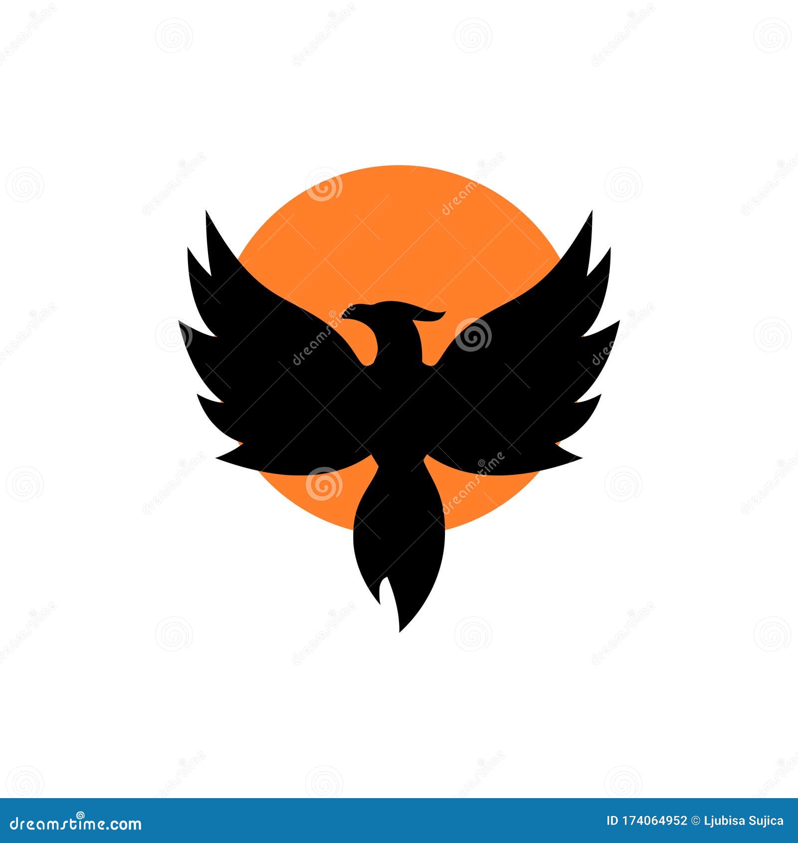 Phoenix Bird Fire Logo Icon, Simple Symbol Isolated on White Background ...