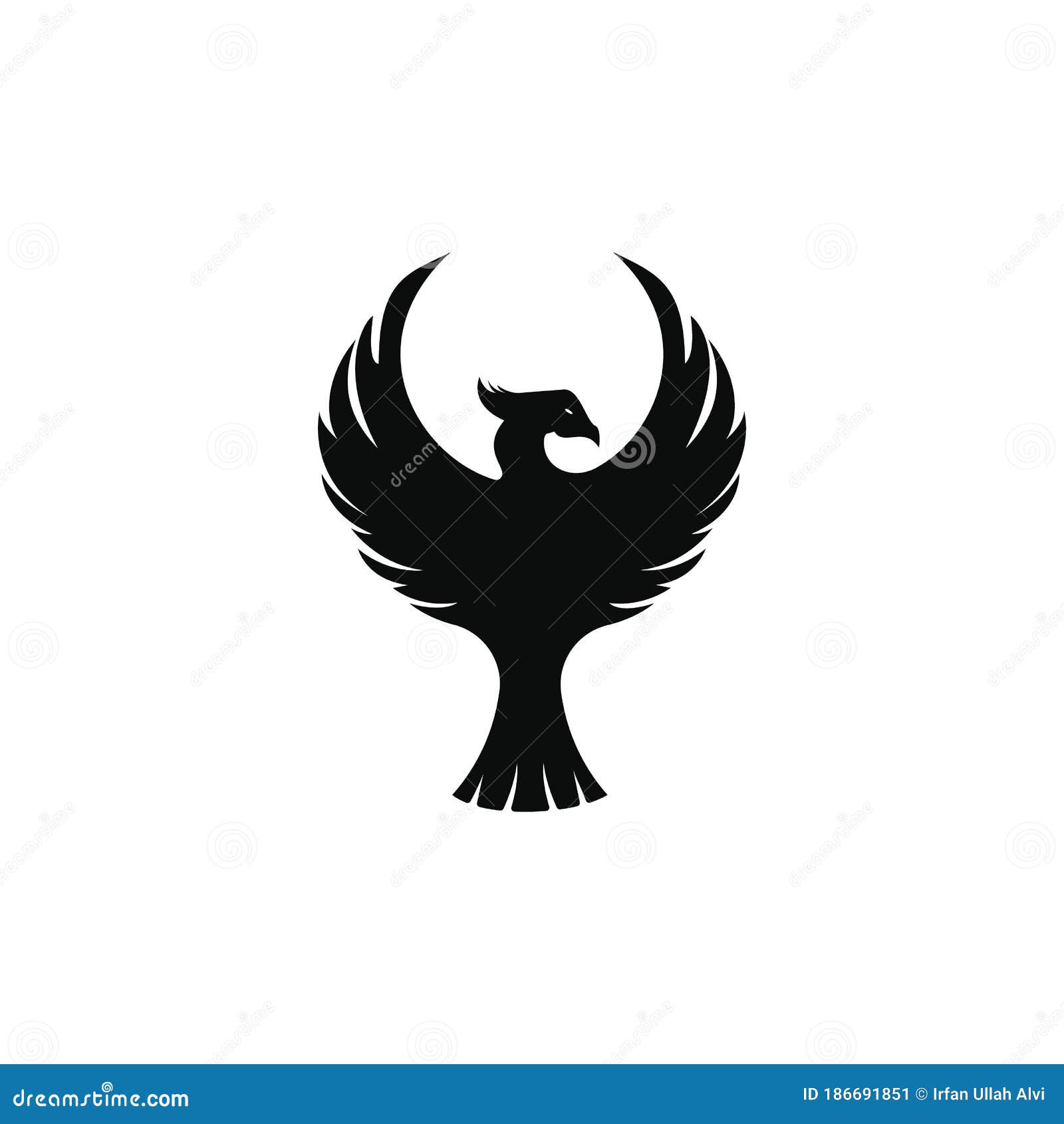 Phoenix Bird Vector Logo Design. Stock Vector - Illustration of ...