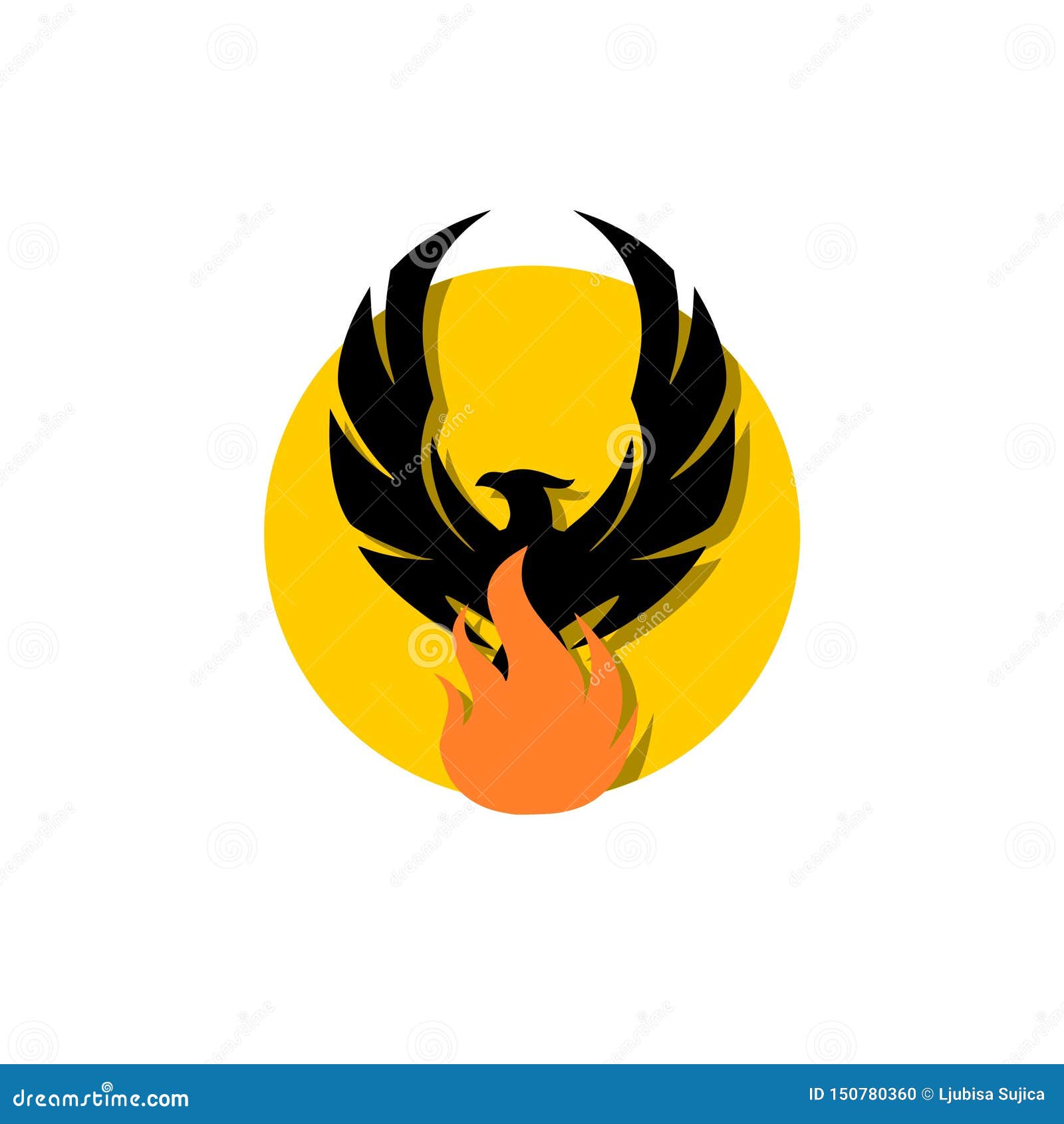 Phoenix Circle Logo, Icon, Sign Stock Vector - Illustration of brand ...