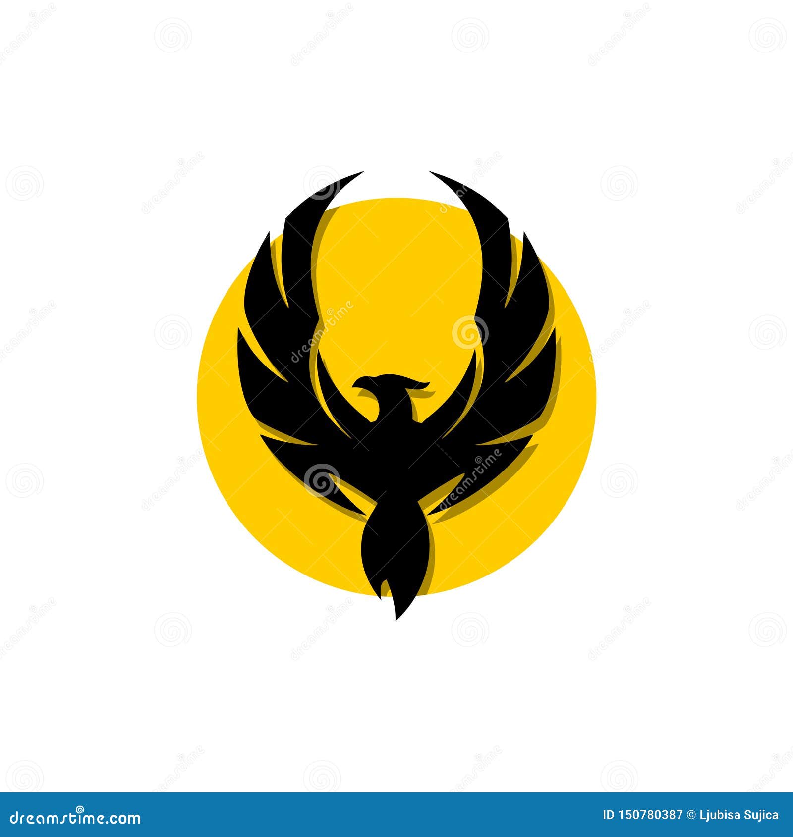 Phoenix Circle Logo, Icon, Sign Stock Vector - Illustration of eagle ...