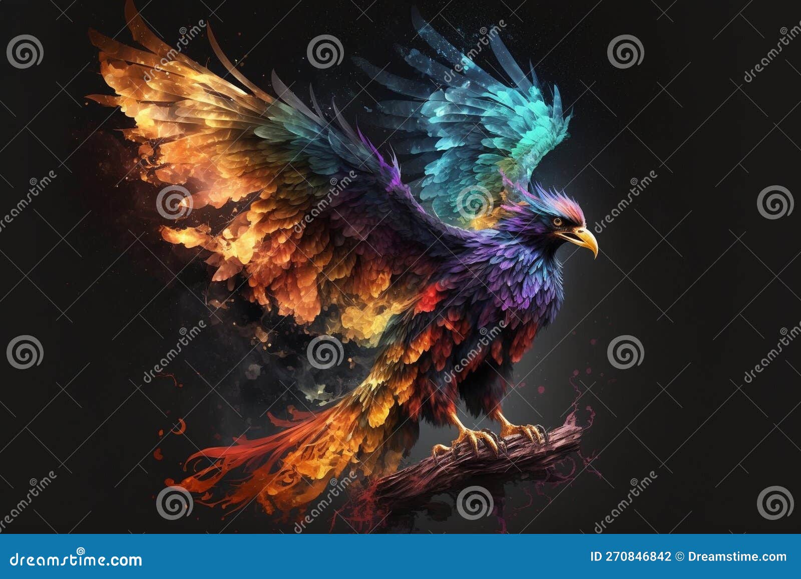 Phoenix Fantastic Bird with Vibrant Colors of the Feathers and ...