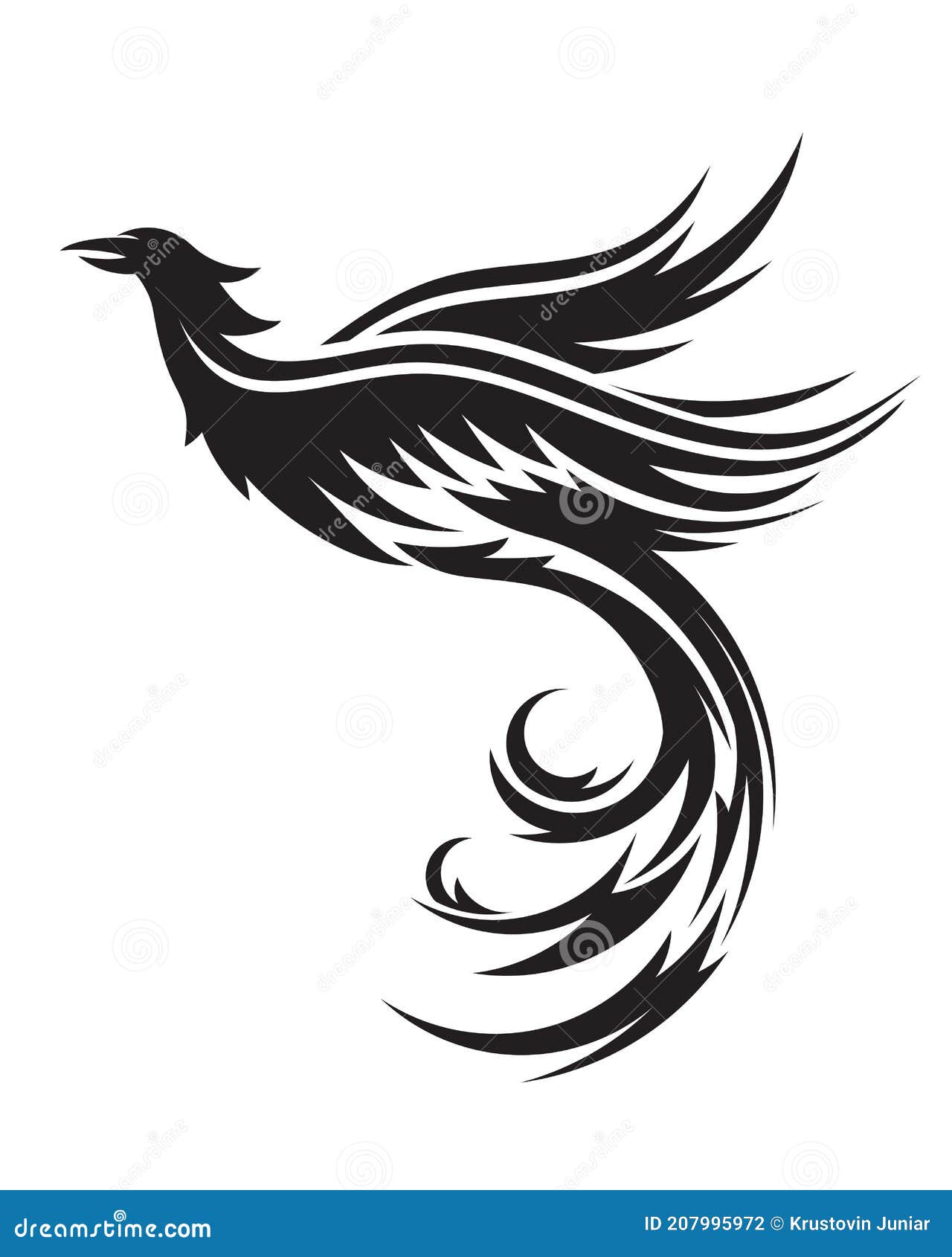 Phoenix Flying Fire Bird Vector Stock Vector - Illustration of flame ...