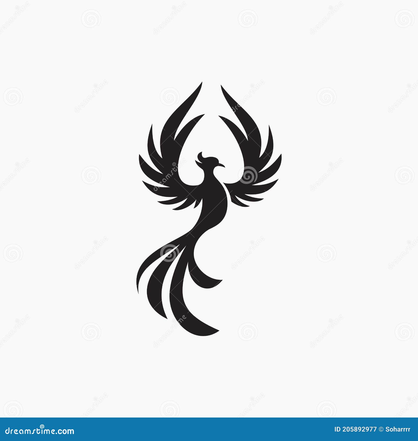 Phoenix Flying Fire Bird Vector Abstract Logo Icon Design Template ...